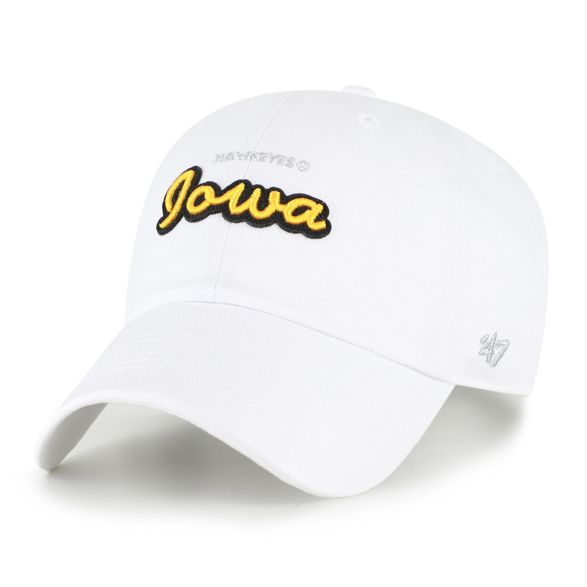 Casquette ajustable pour femme « 47 White Iowa Hawkeyes Trendy Script Clean Up »