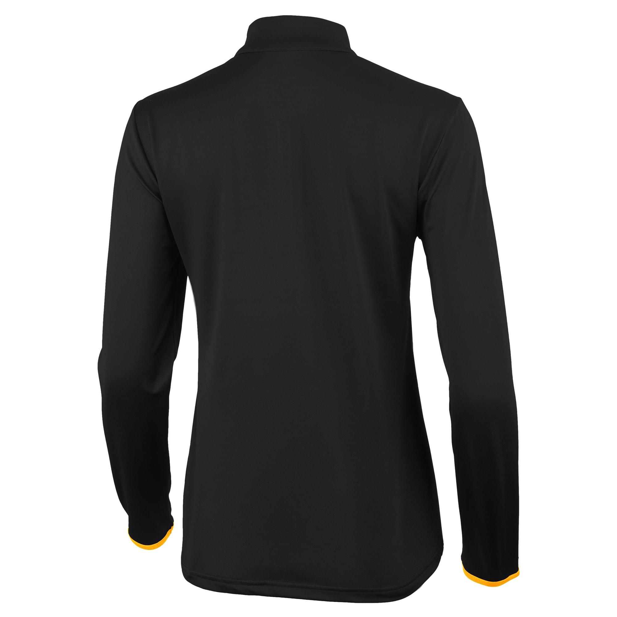 Pull à col zippé Antigua noir et or Iowa Hawkeyes pour femme