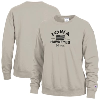 Sweat-shirt Powerblend « Operation Hat Trick » pour femmes, Iowa Hawkeyes Champion - Beige