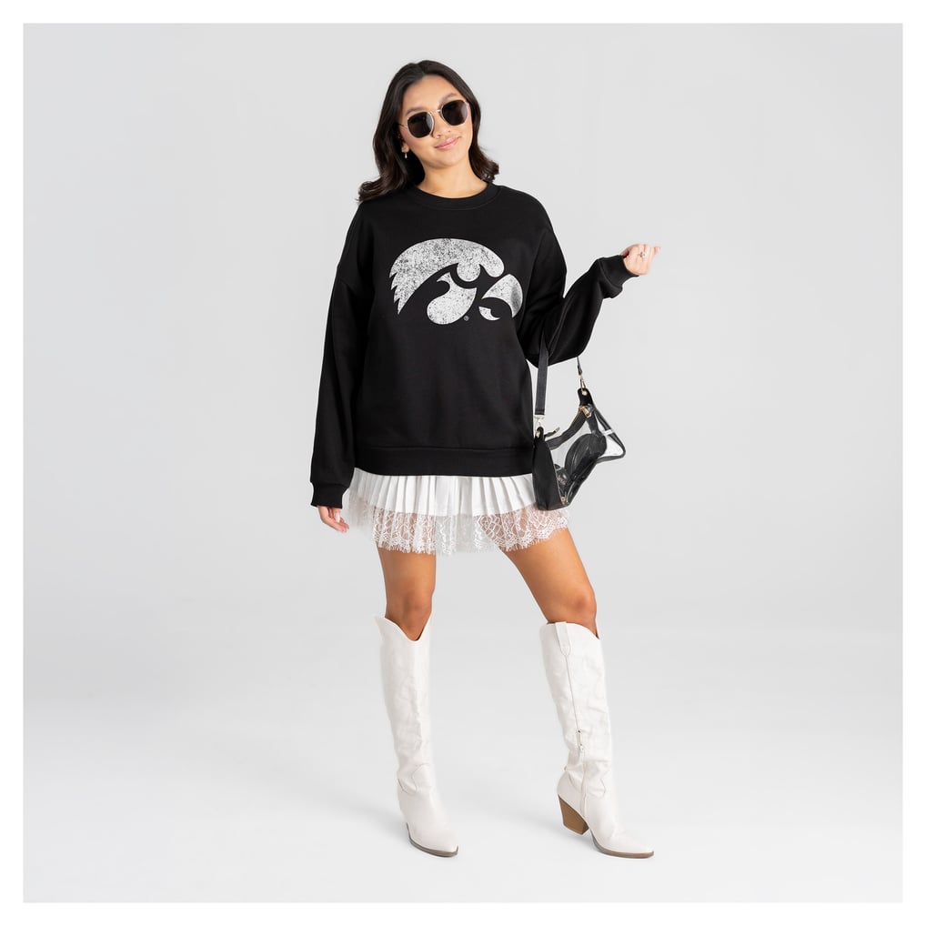 Women's Gameday Couture Black Iowa Hawkeyes Bold Move Black Label ...