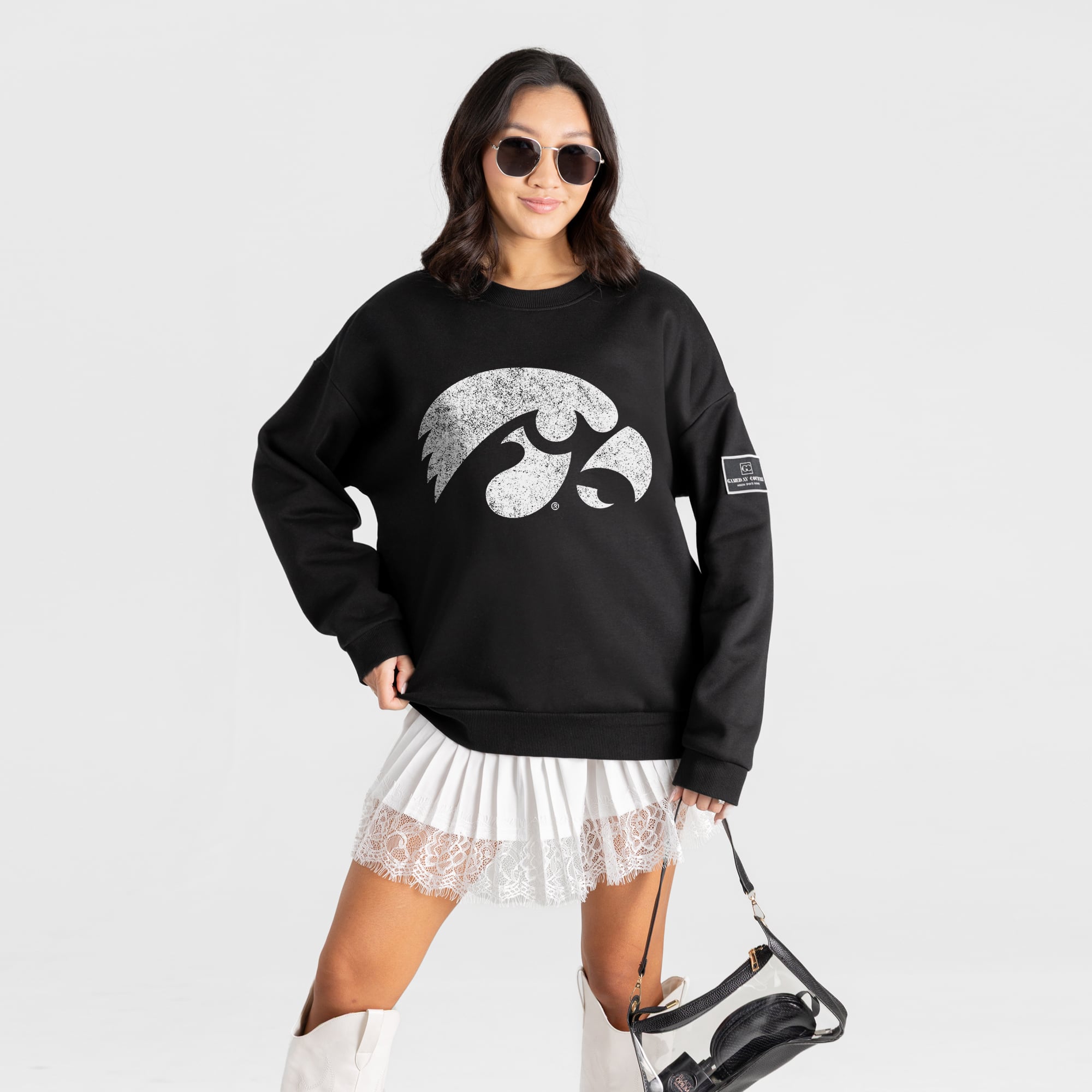 Women's Gameday Couture Black Iowa Hawkeyes Bold Move Black Label ...