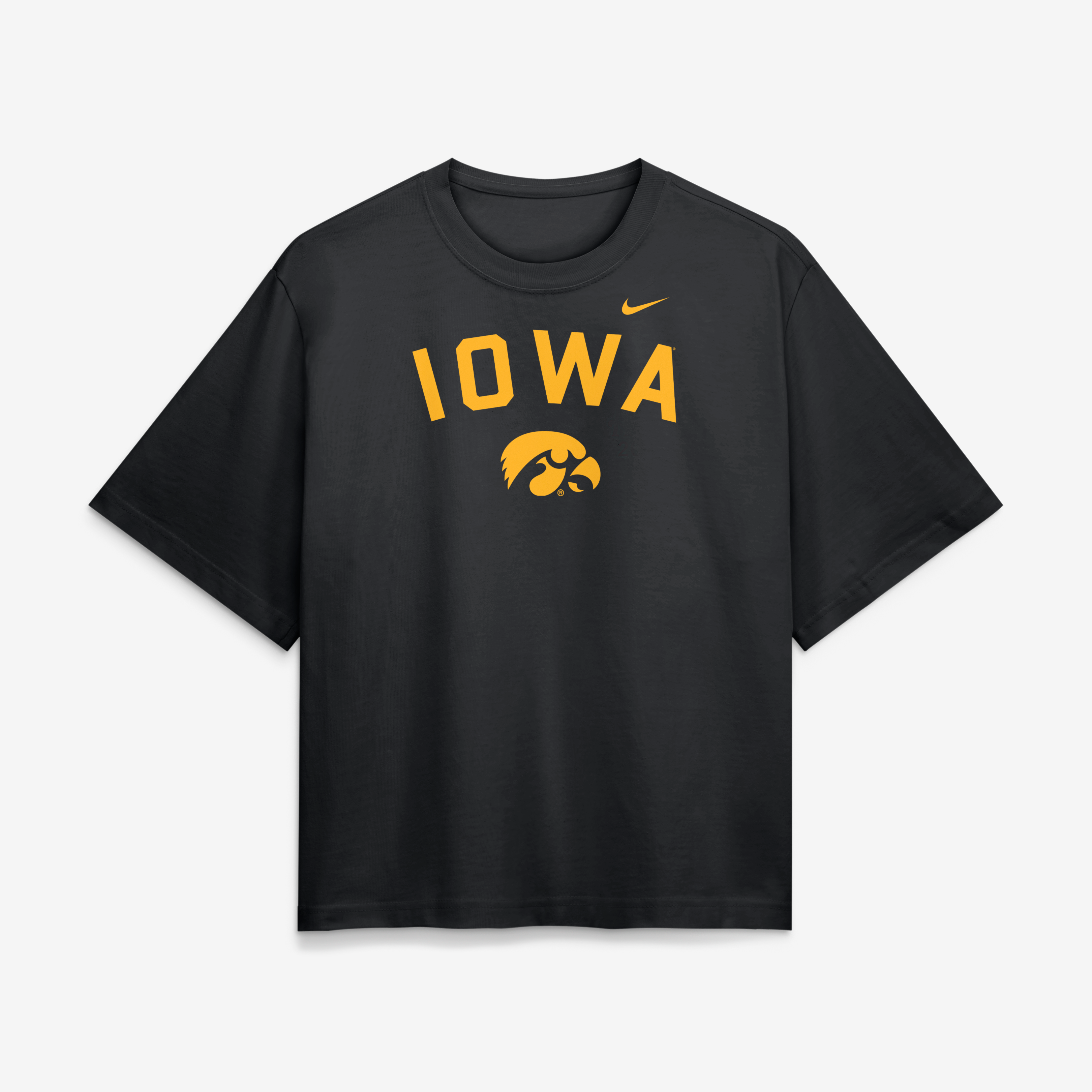 T-shirt Nike noir pour femme avec logo Arch Iowa Hawkeyes