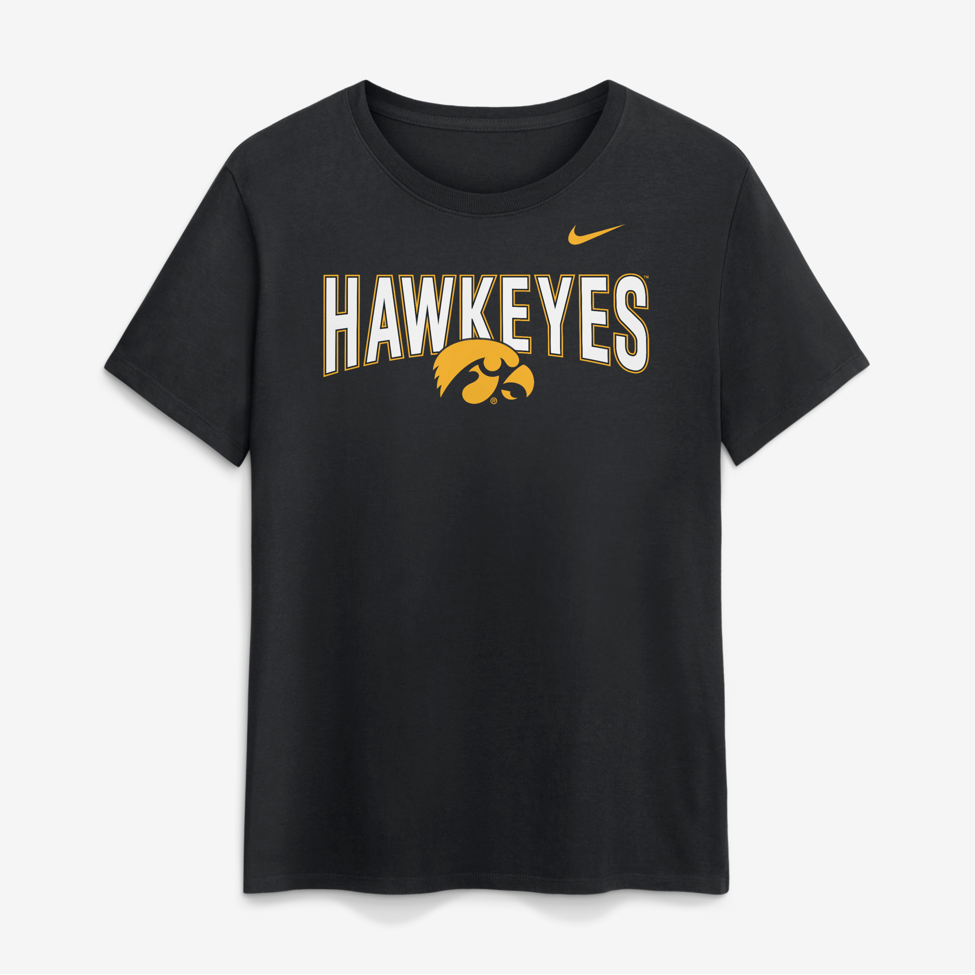 T-shirt Nike noir pour femme avec logo en forme d'arche des Iowa Hawkeyes