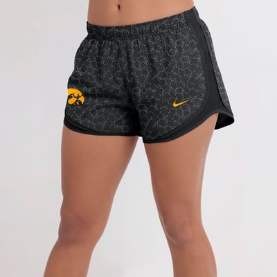 Iowa Hawkeyes Nike Women's Tempo Pattern Dri-FIT Shorts - Black