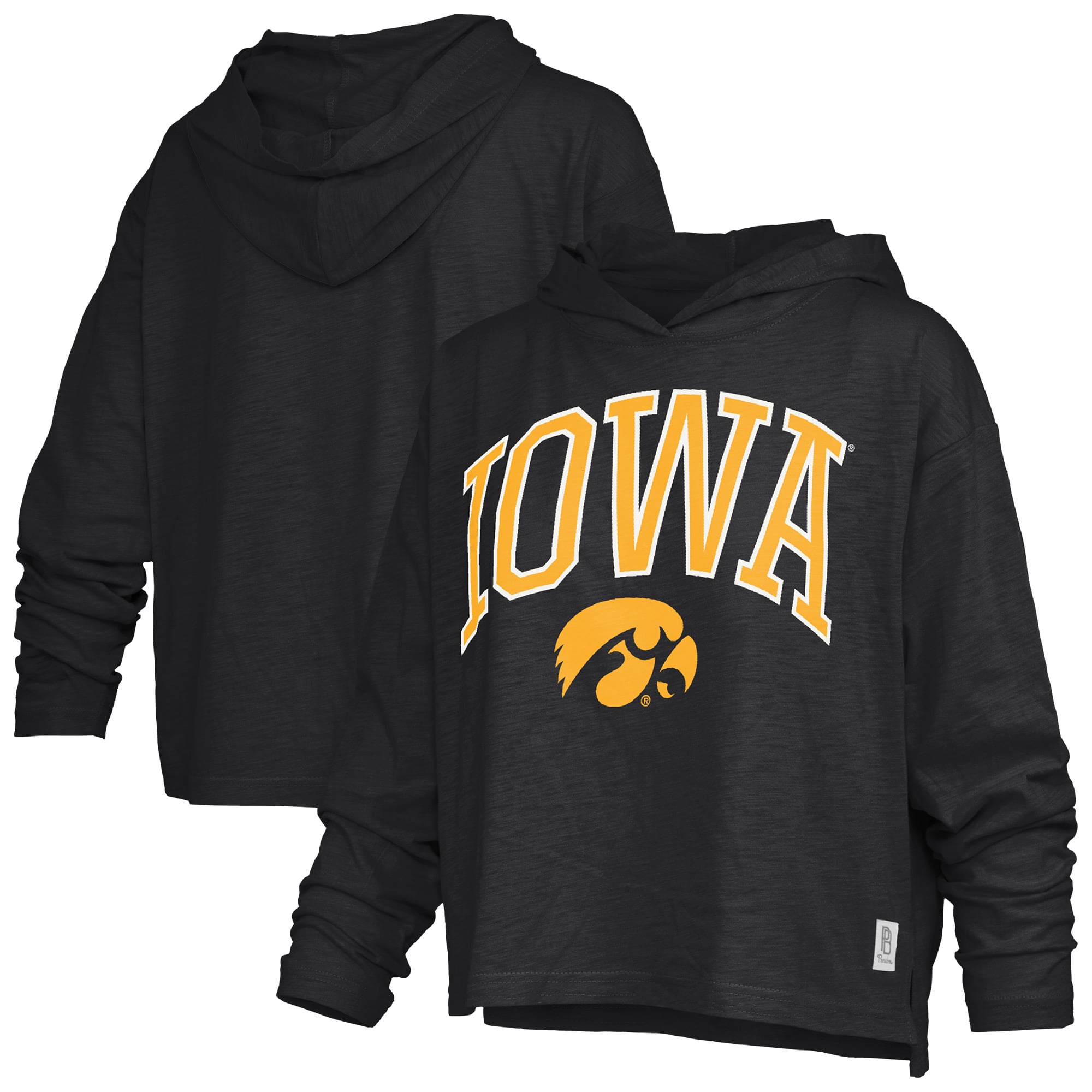Women's Pressbox Black Iowa Hawkeyes Nelson Arch Over Logo Long Sleeve ...