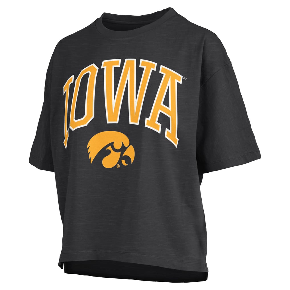 Women's Pressbox Black Iowa Hawkeyes Nelson Arch Over Logo Waist Length ...