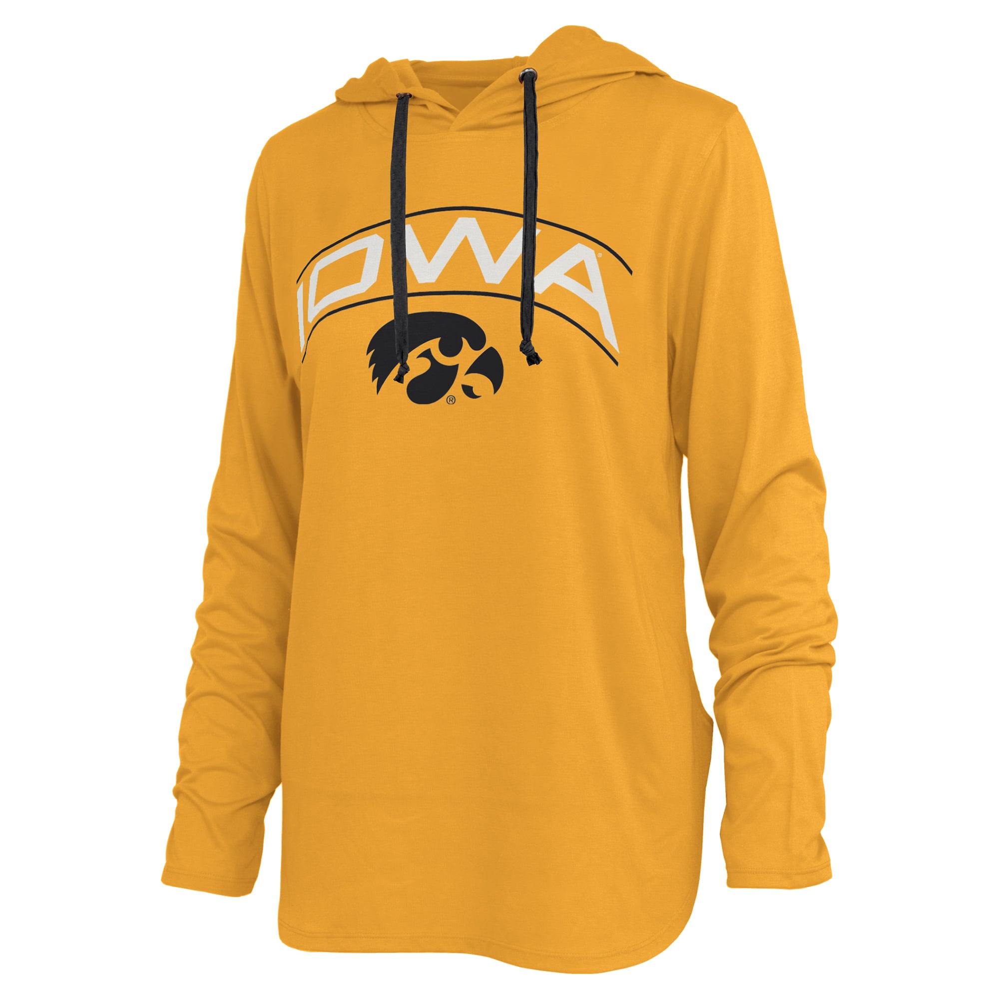 T-shirt à capuche manches longues pour femmes Pressbox Gold Iowa Hawkeyes Allie
