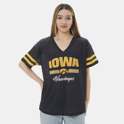 Iowa Hawkeyes ZooZatz Women's Mesh Jersey Kickoff T-Shirt - Black