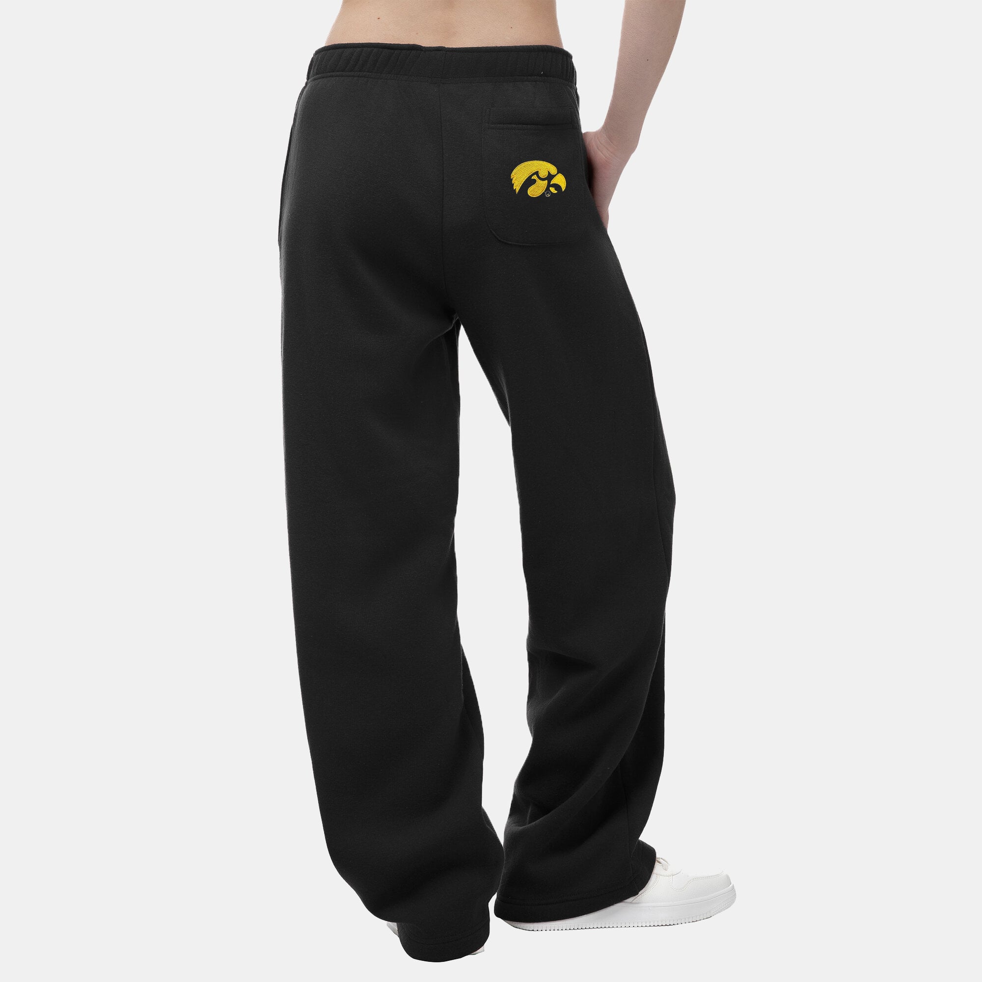 Women's ZooZatz Black Iowa Hawkeyes Wordmark Fleece Sweatpants
