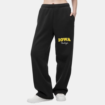  Iowa Hawkeyes ZooZatz Women's Wordmark Fleece Sweatpants - Black