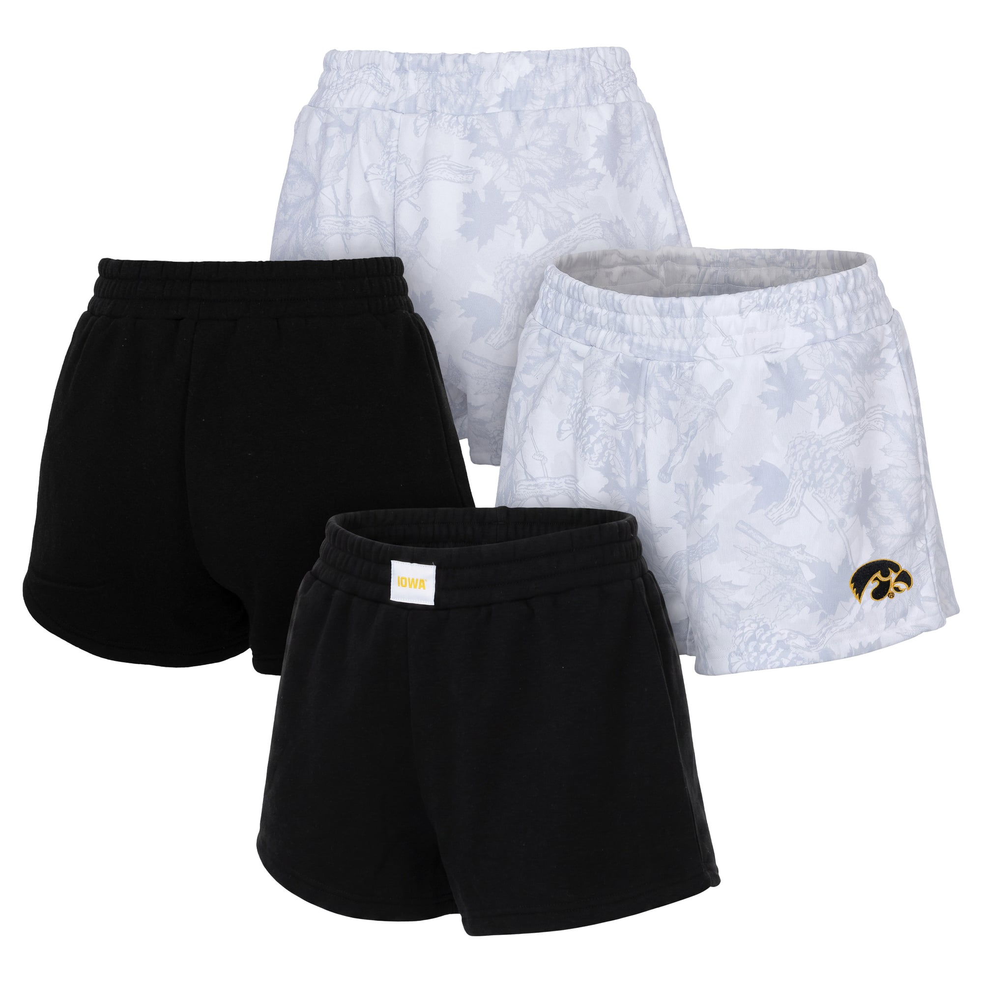 Ensemble de deux shorts ZooZatz Knockout noirs et gris pour femmes, Iowa Hawkeyes