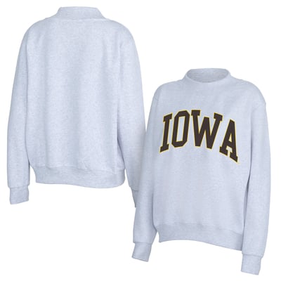 Iowa Hawkeyes ZooZatz Women's Team Arch Mock Neck Sweatshirt - Gray