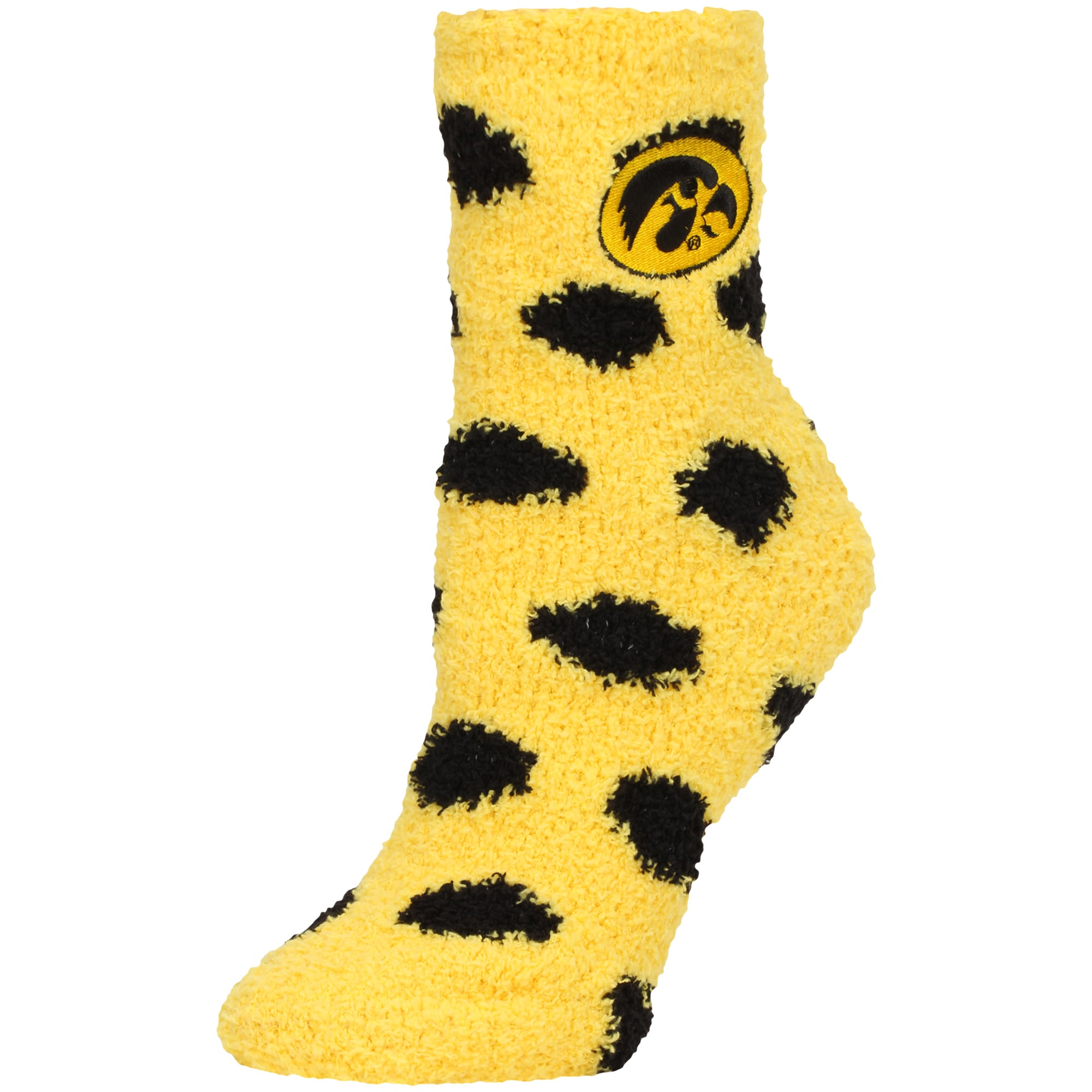 Chaussettes ZooZatz Iowa Hawkeyes en peluche à pois pour femmes
