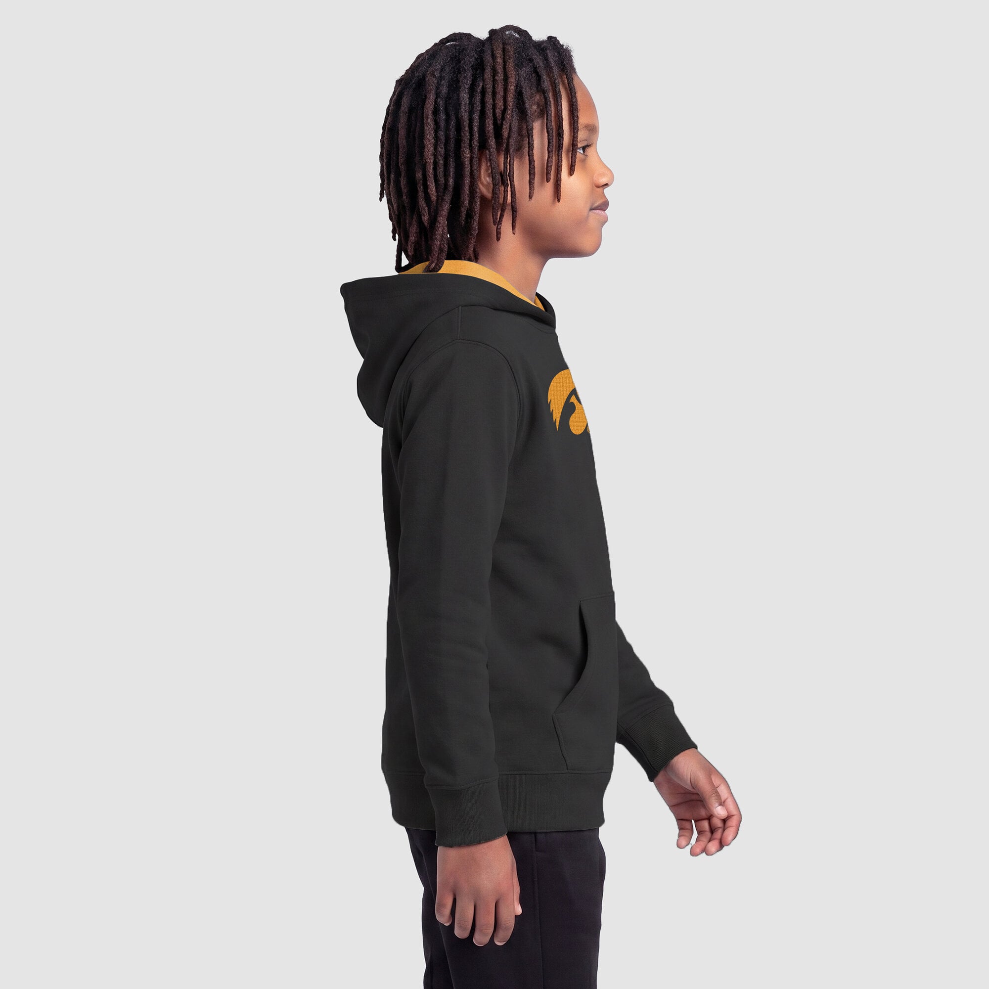 Youth Champion  Black Iowa Hawkeyes Fleece Hoodie