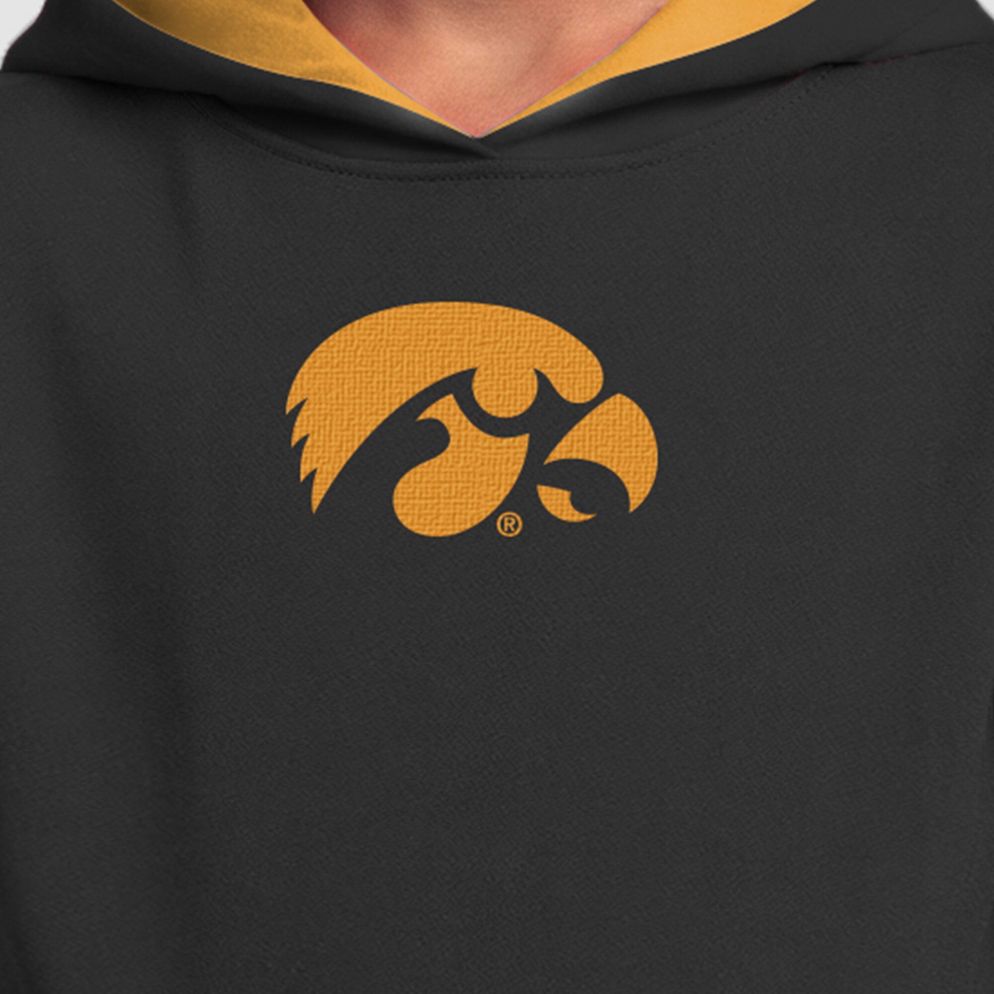 Youth Champion  Black Iowa Hawkeyes Fleece Hoodie
