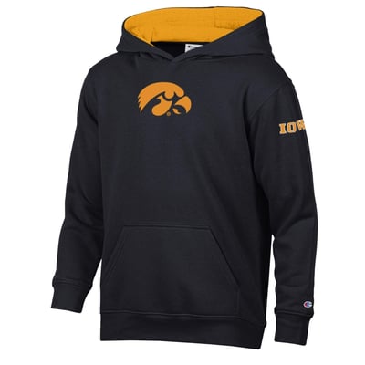 Sweat à capuche polaire pour jeunes champions des Iowa Hawkeyes - Noir