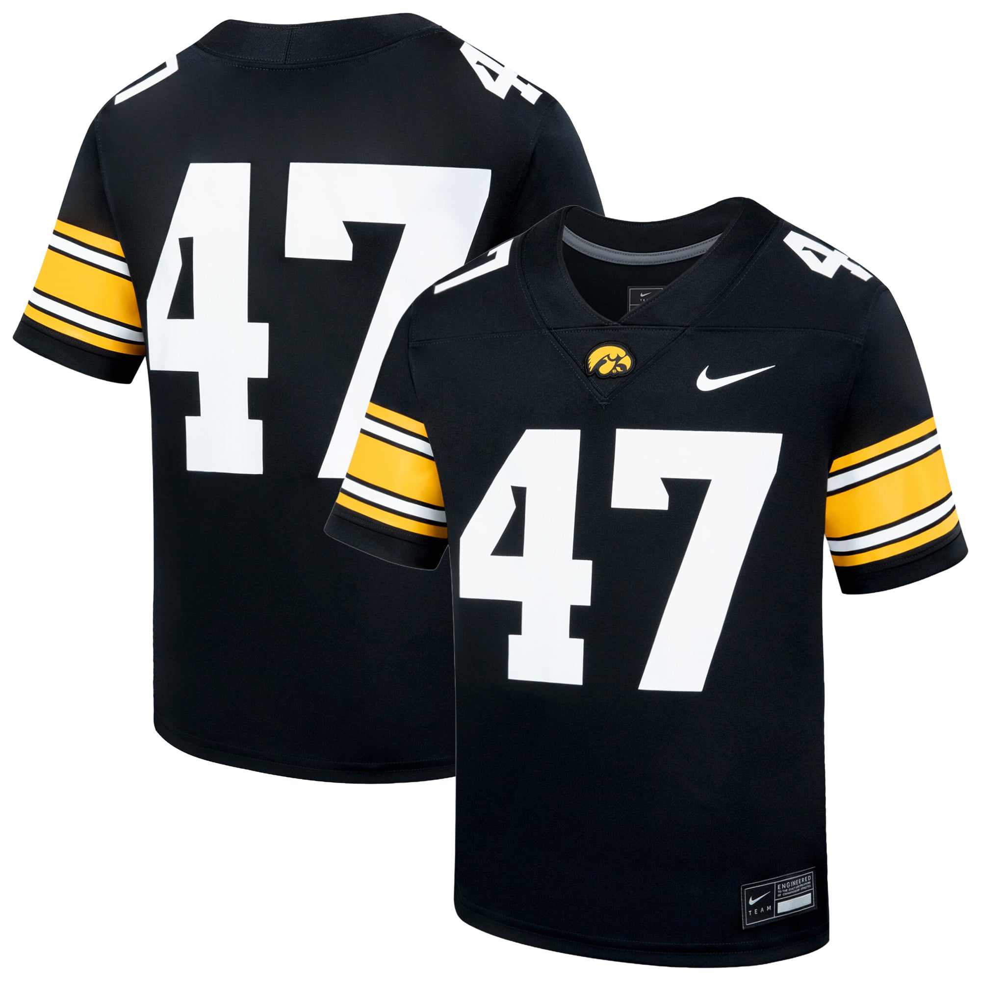 Youth Nike Black Iowa Hawkeyes Replica Football Jersey