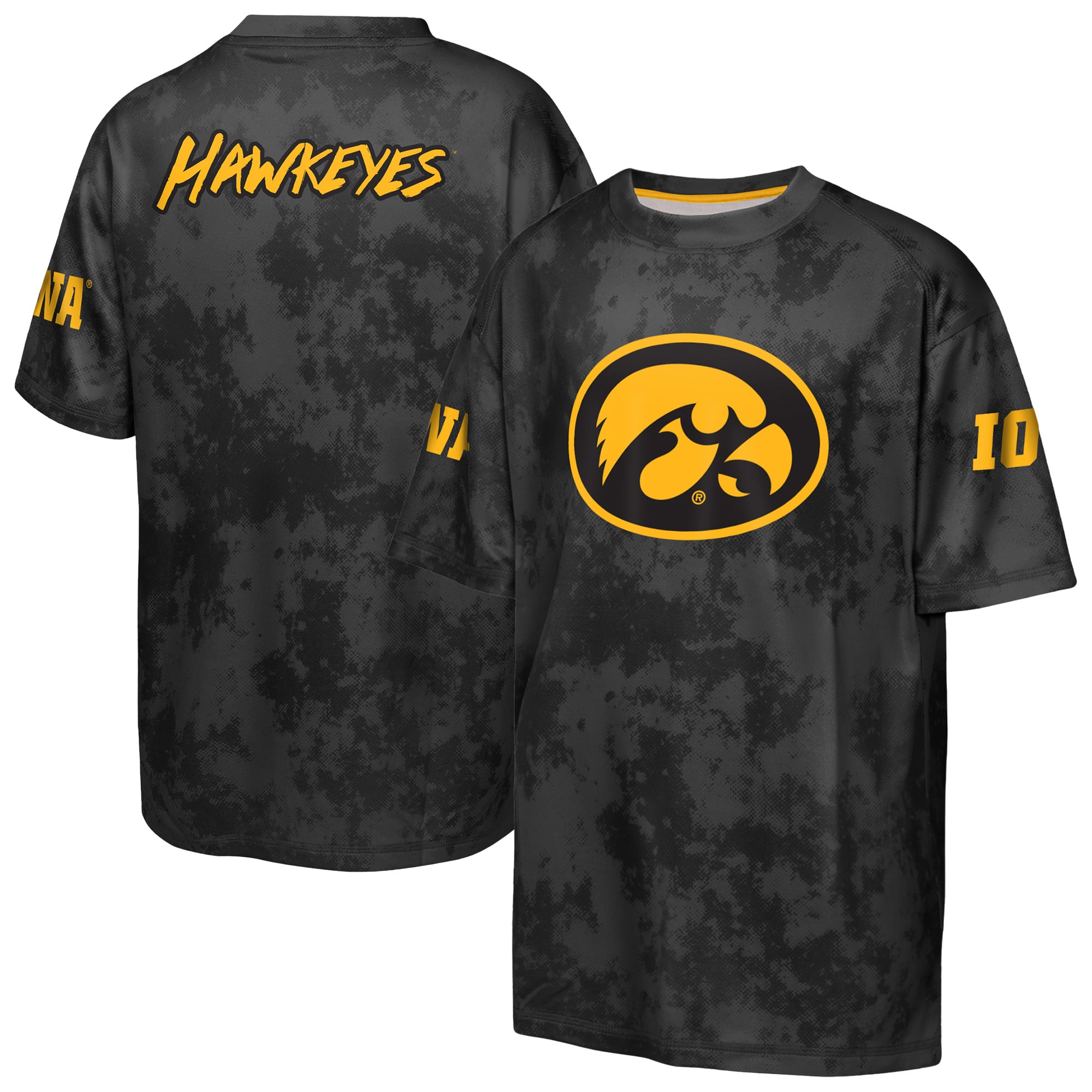 Youth Outerstuff Black Iowa Hawkeyes Off-Side Sublimated T-Shirt