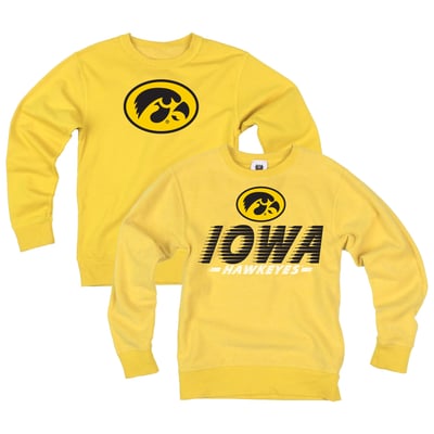  Iowa Hawkeyes Wes & Willy Youth Reversible Sweatshirt - Gold