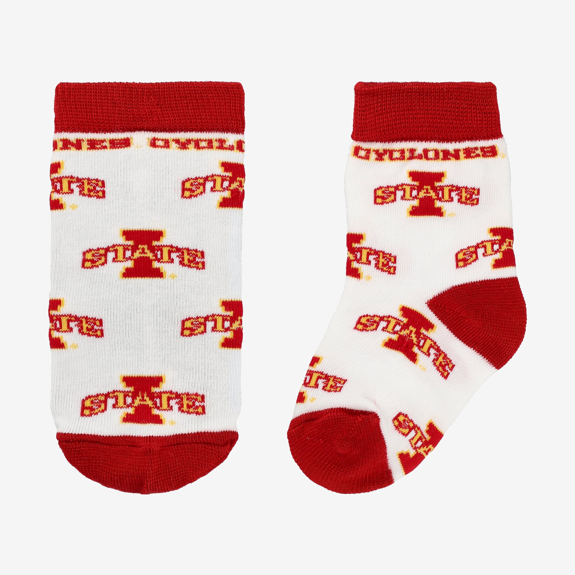 Chaussettes Baby Starter blanches à imprimé intégral Iowa State Cyclones