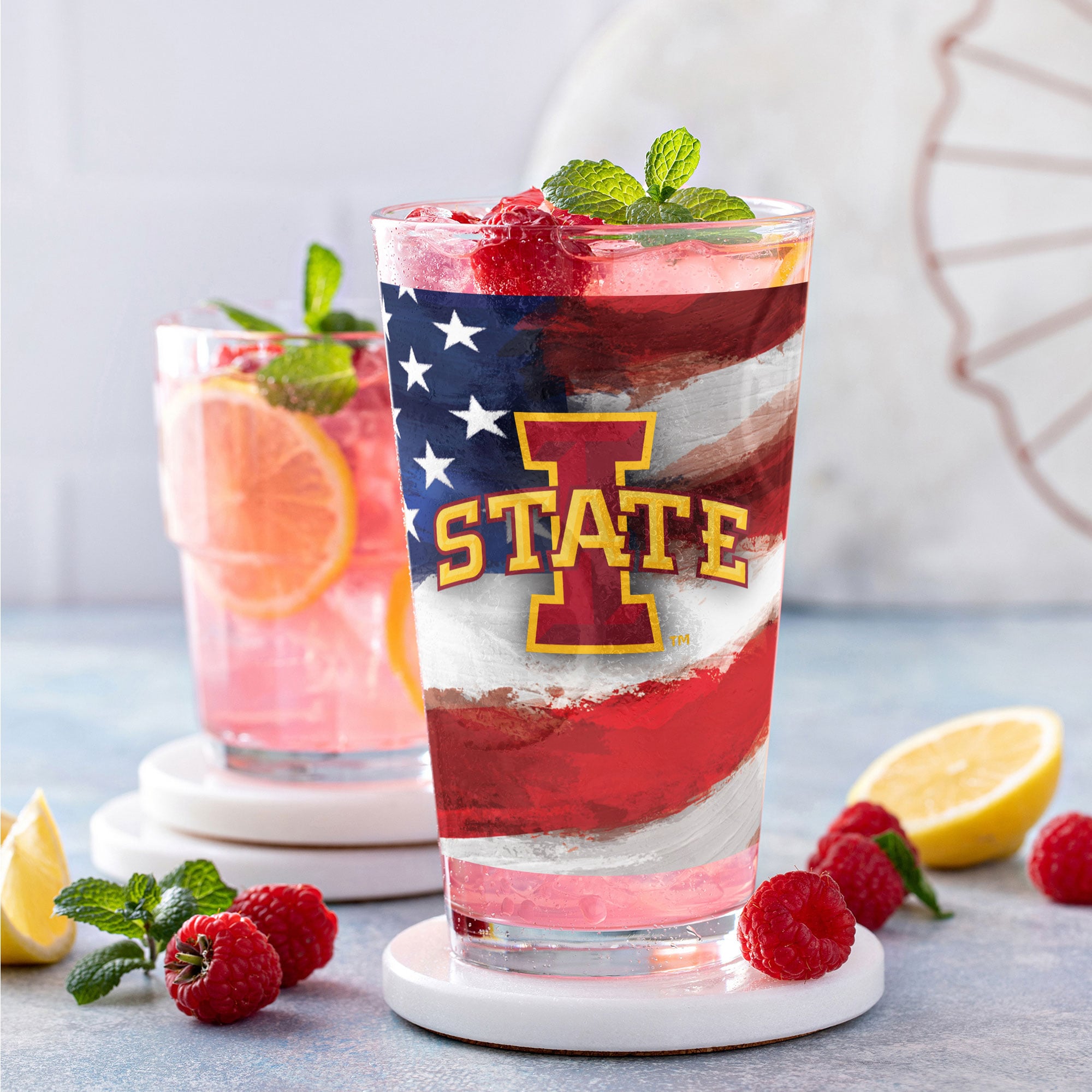 Ensemble de deux verres à bière Americana de 473 ml (16 oz) aux couleurs des Iowa State Cyclones