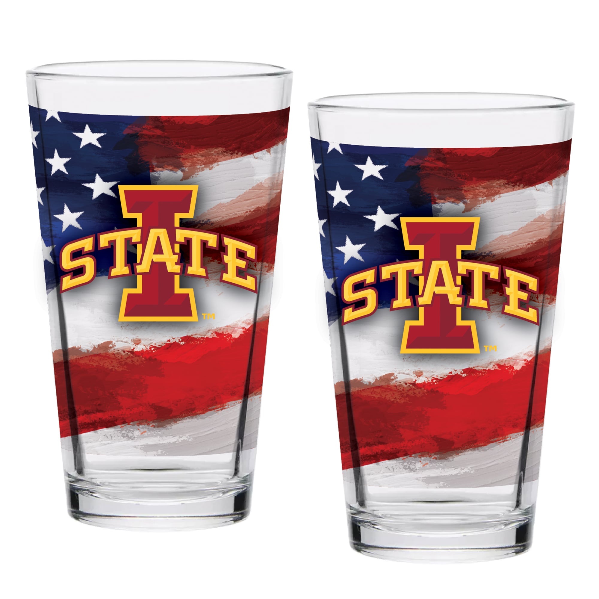 Ensemble de deux verres à bière Americana de 473 ml (16 oz) aux couleurs des Iowa State Cyclones
