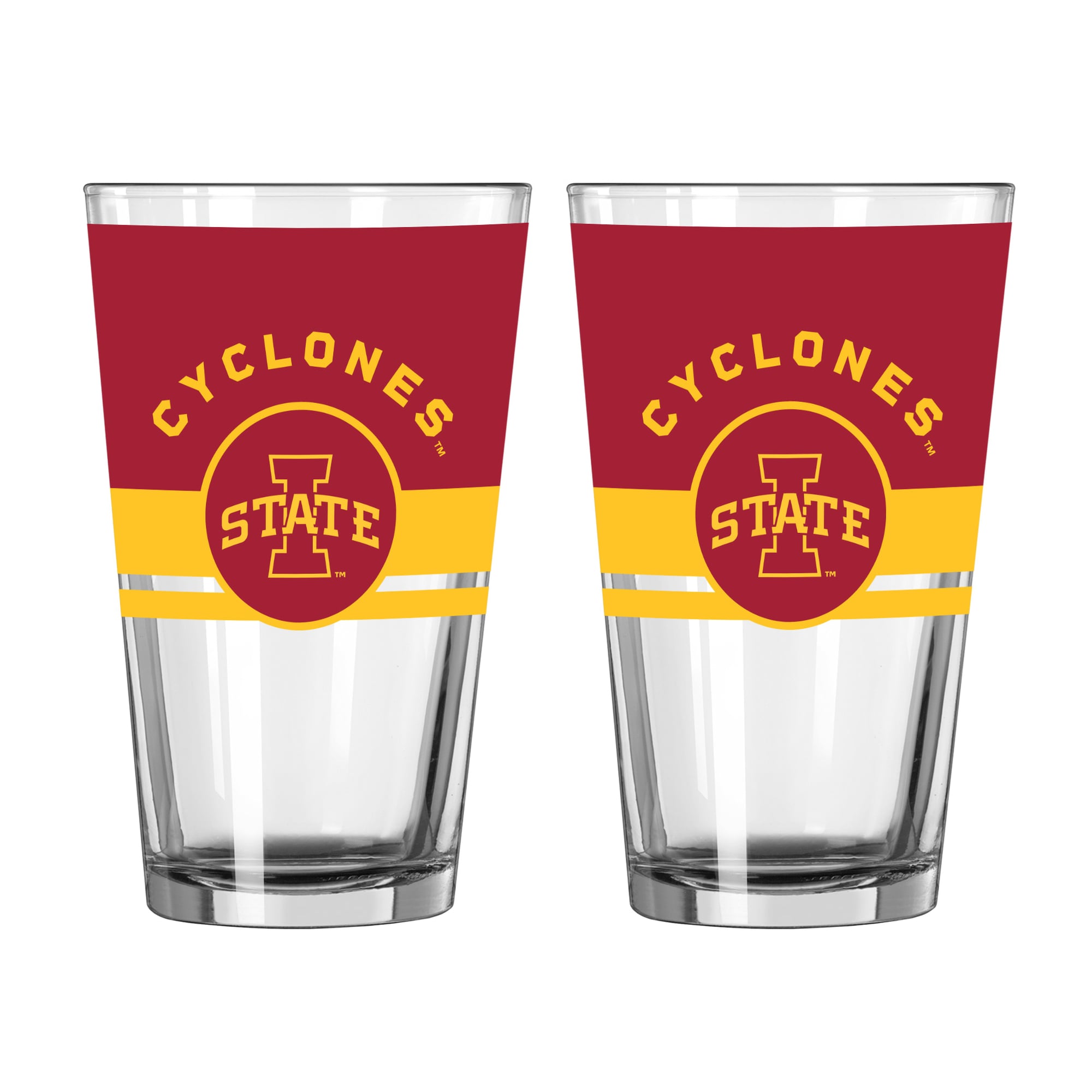 Ensemble de deux verres à bière Horizon de 473 ml (16 oz) Logo Brands Iowa State Cyclones
