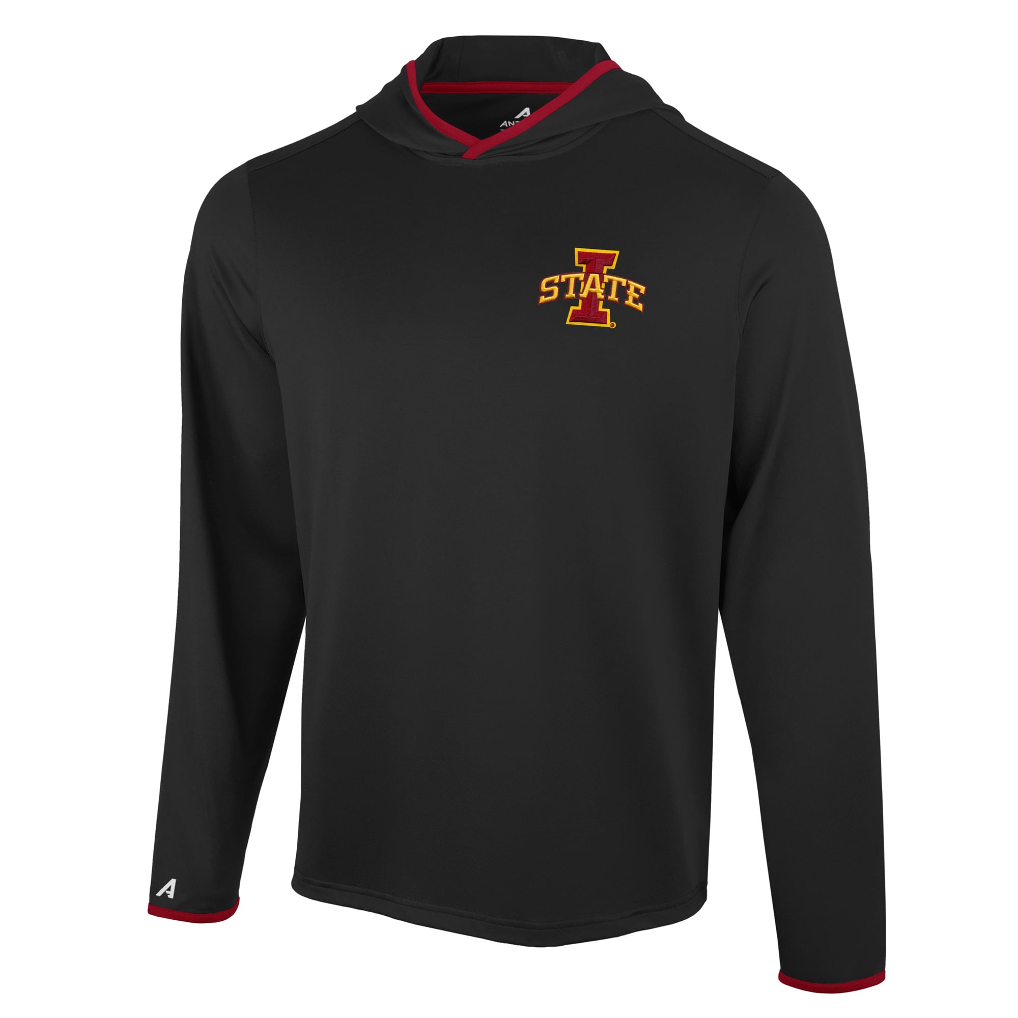 T-shirt à capuche manches longues Antigua Black Iowa State Cyclones Brink Color Pop pour homme