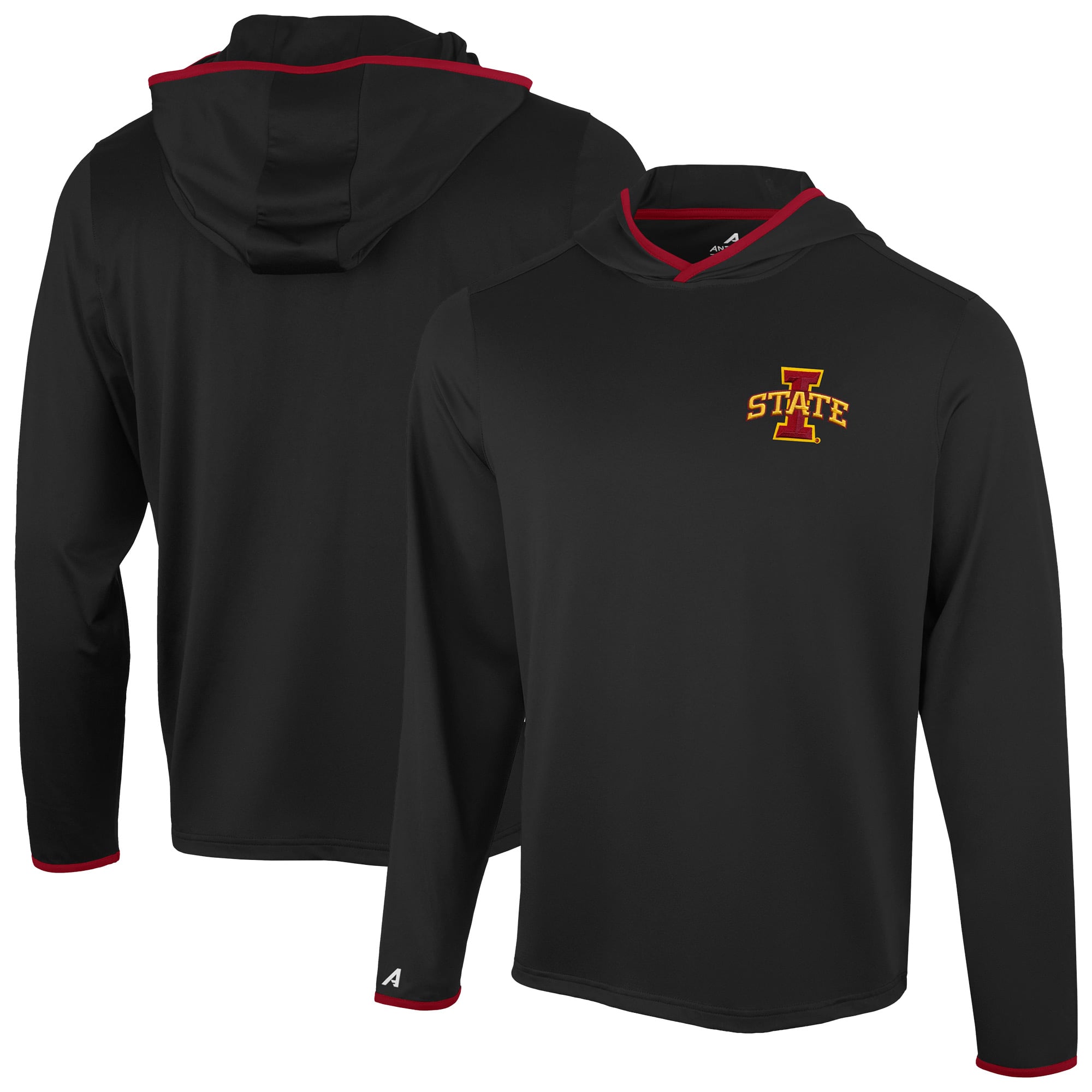 T-shirt à capuche manches longues Antigua Black Iowa State Cyclones Brink Color Pop pour homme