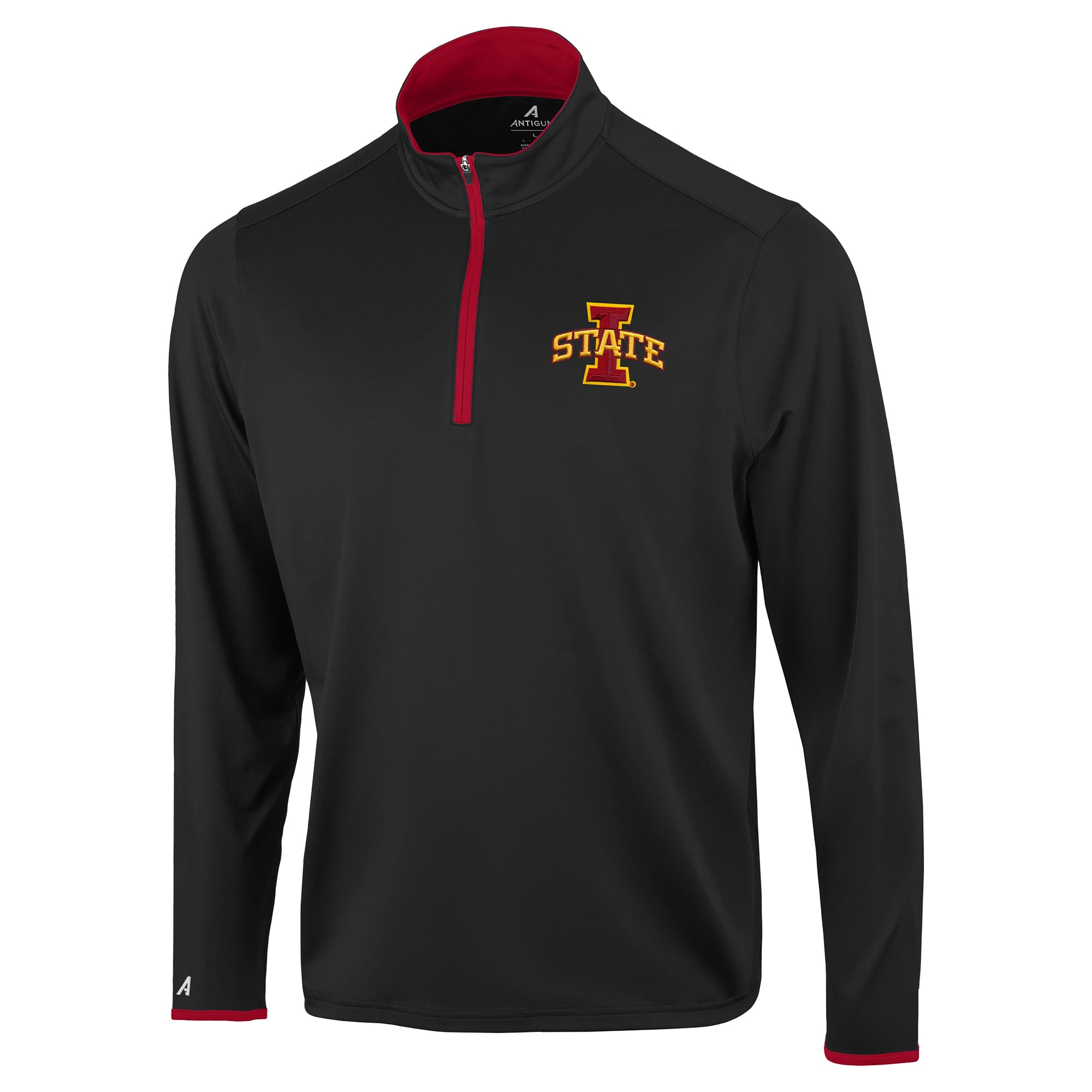 Pull à col zippé Antigua noir pour homme, motif Iowa State Cyclones Brink Color Pop