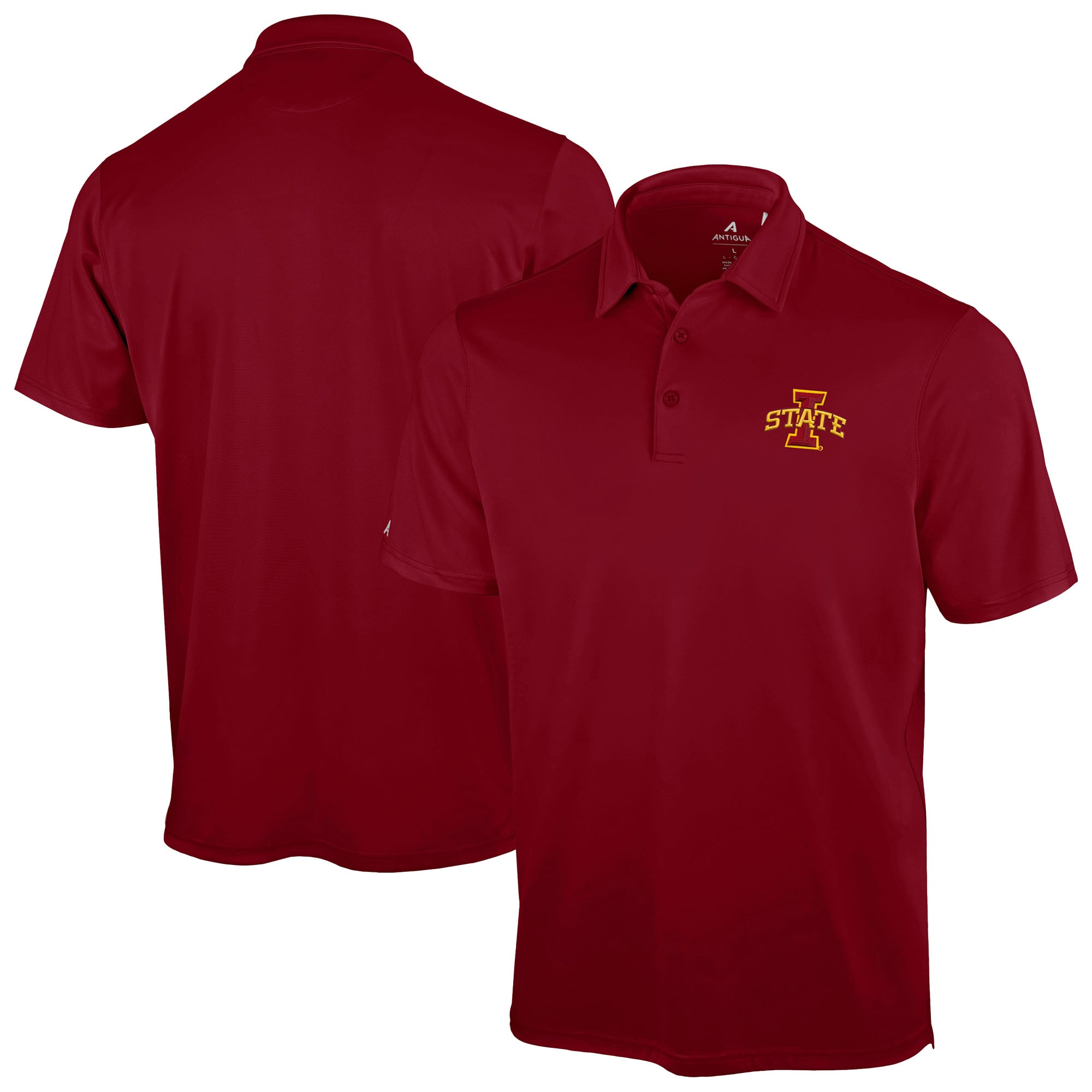 Men's Antigua Cardinal Iowa State Cyclones Unshakeable Solid Polo
