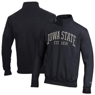  Iowa State Cyclones Champion Powerblend Quarter-Zip Pullover - Black