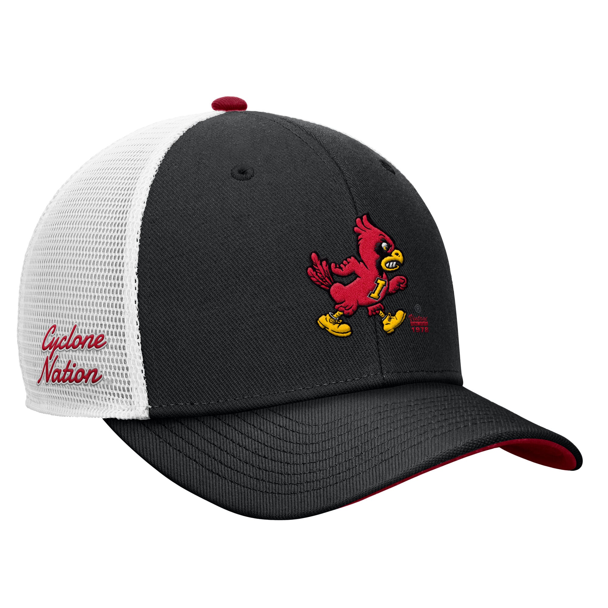 Casquette trucker ajustable Nike noire pour homme, modèle Iowa State Cyclones Legacy Mascot
