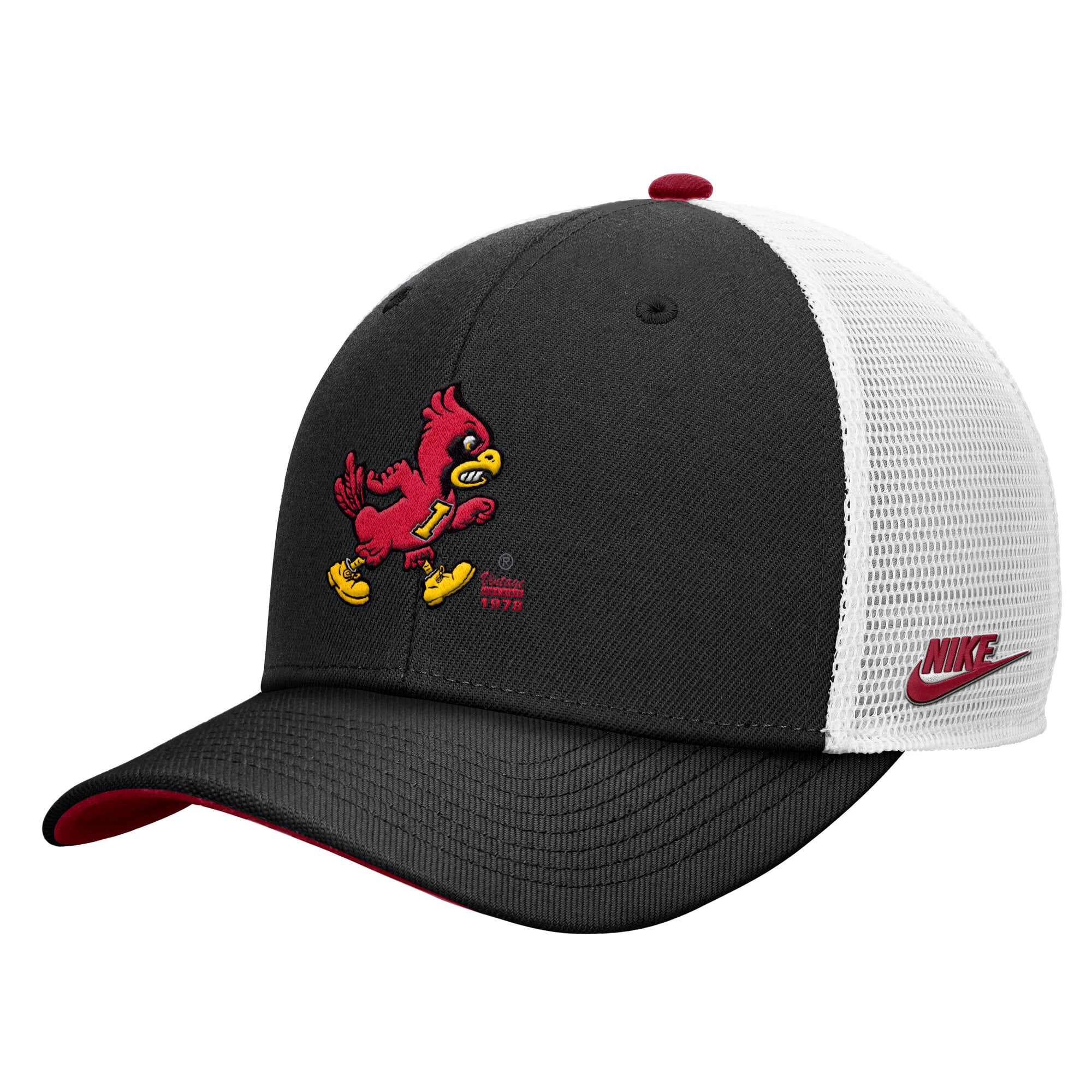 Casquette trucker ajustable Nike noire pour homme, modèle Iowa State Cyclones Legacy Mascot