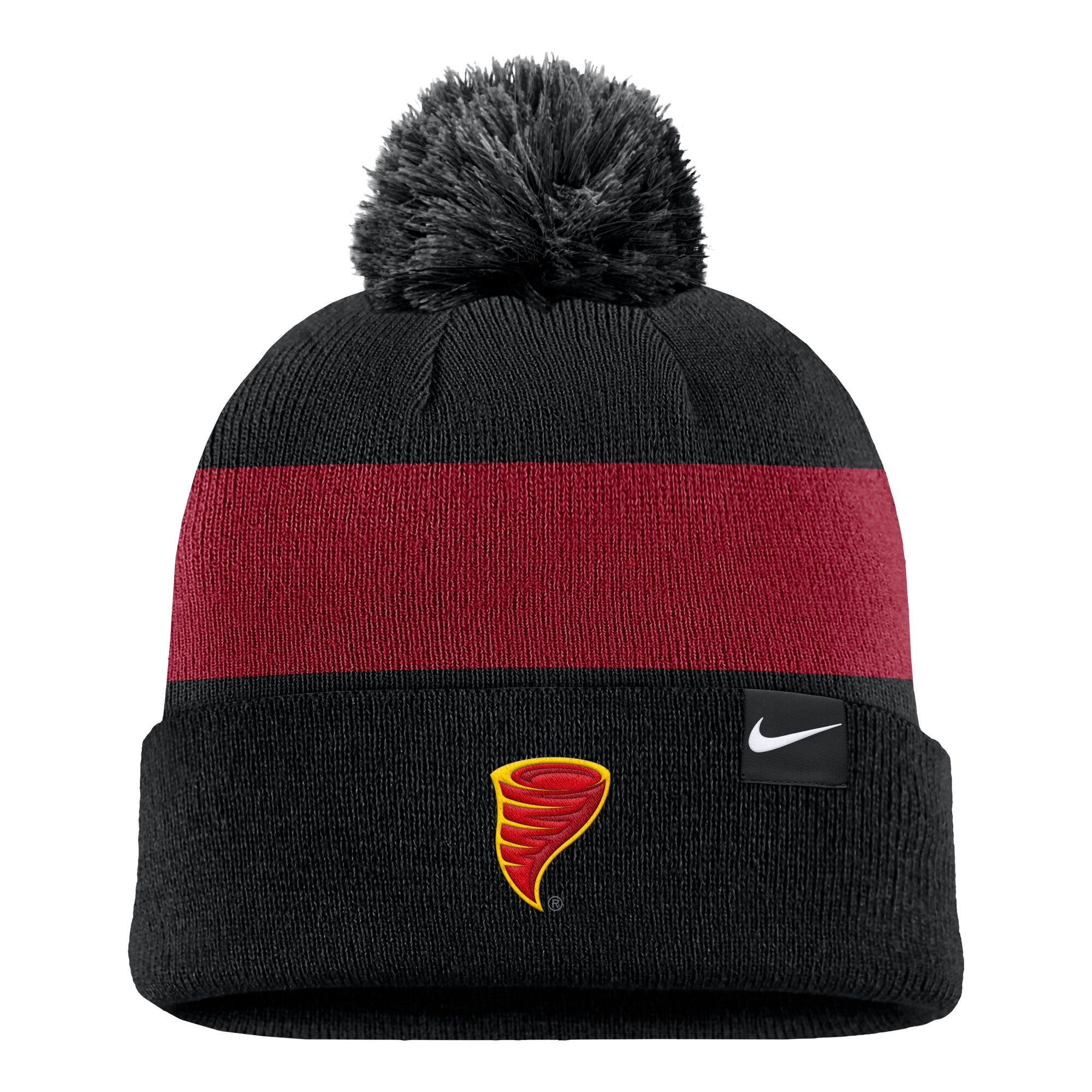 Bonnet à rayures et logo Nike Iowa State Cyclones Primetime noir pour homme, avec pompon