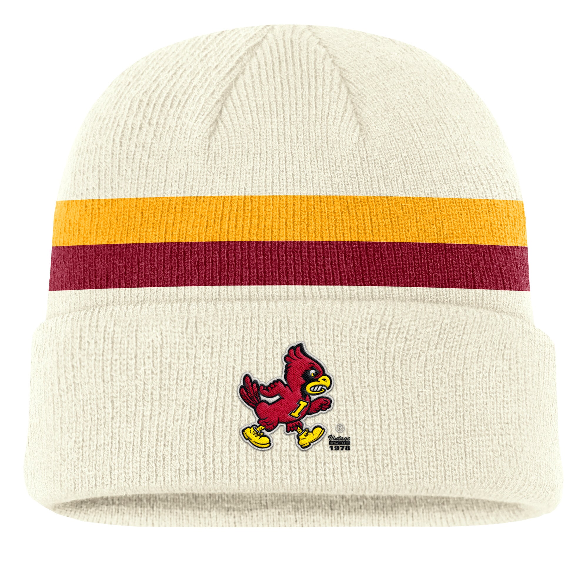 Bonnet à revers Nike crème pour homme, modèle Iowa State Cyclones Legacy.