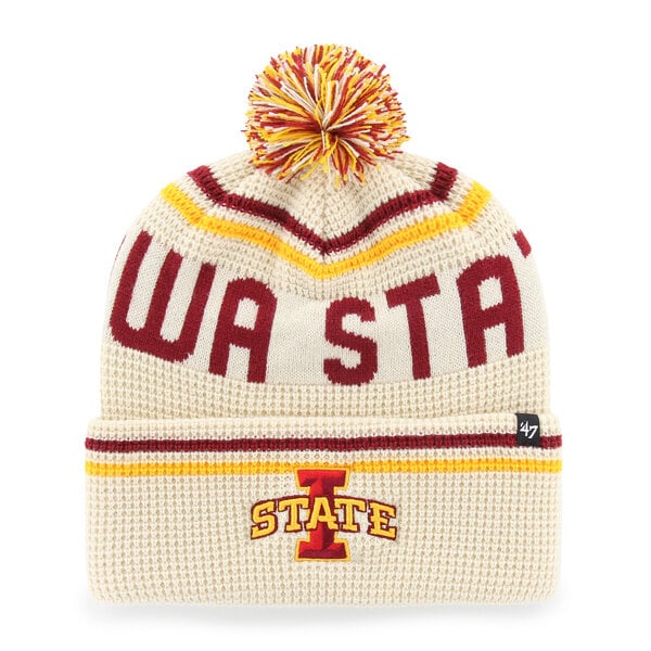 Bonnet unisexe '47 crème Iowa State Cyclones en maille gaufrée à revers avec pompon