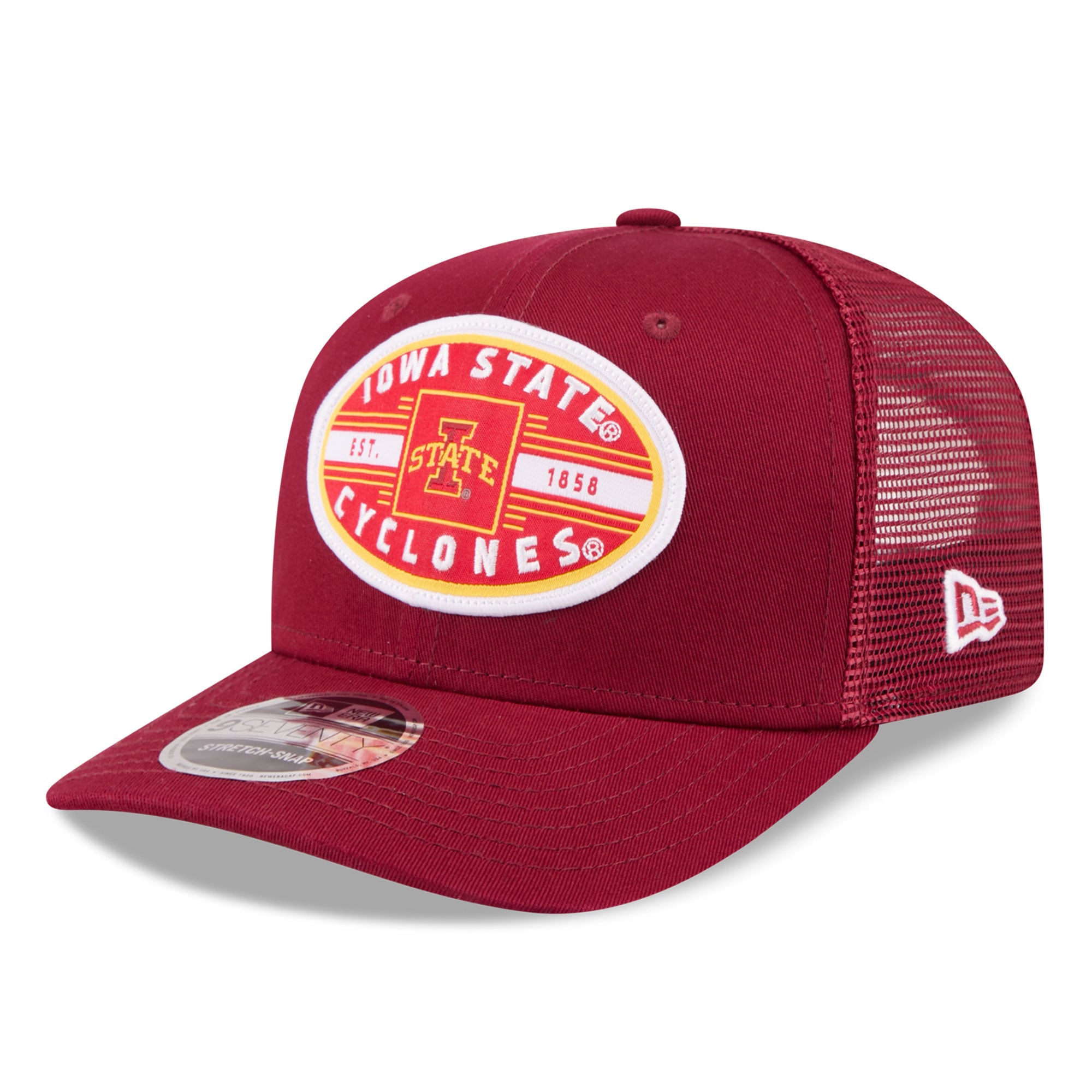 Casquette trucker unisexe New Era Cardinal Iowa State Cyclones Inline Patch 9SEVENTY