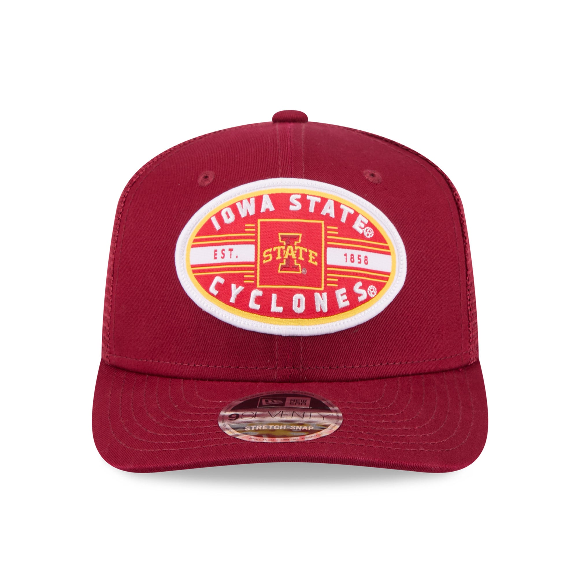 Casquette trucker unisexe New Era Cardinal Iowa State Cyclones Inline Patch 9SEVENTY