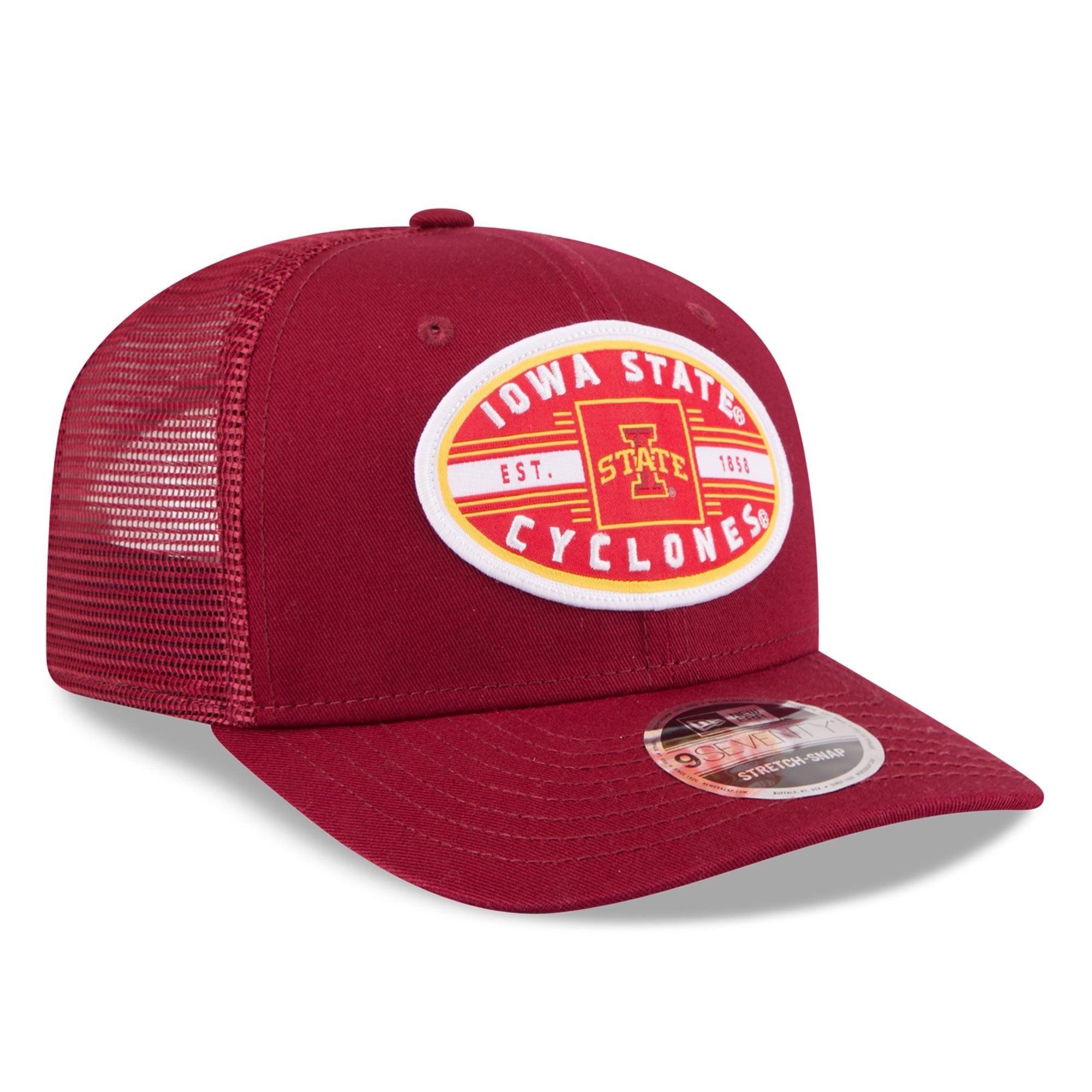 Casquette trucker unisexe New Era Cardinal Iowa State Cyclones Inline Patch 9SEVENTY
