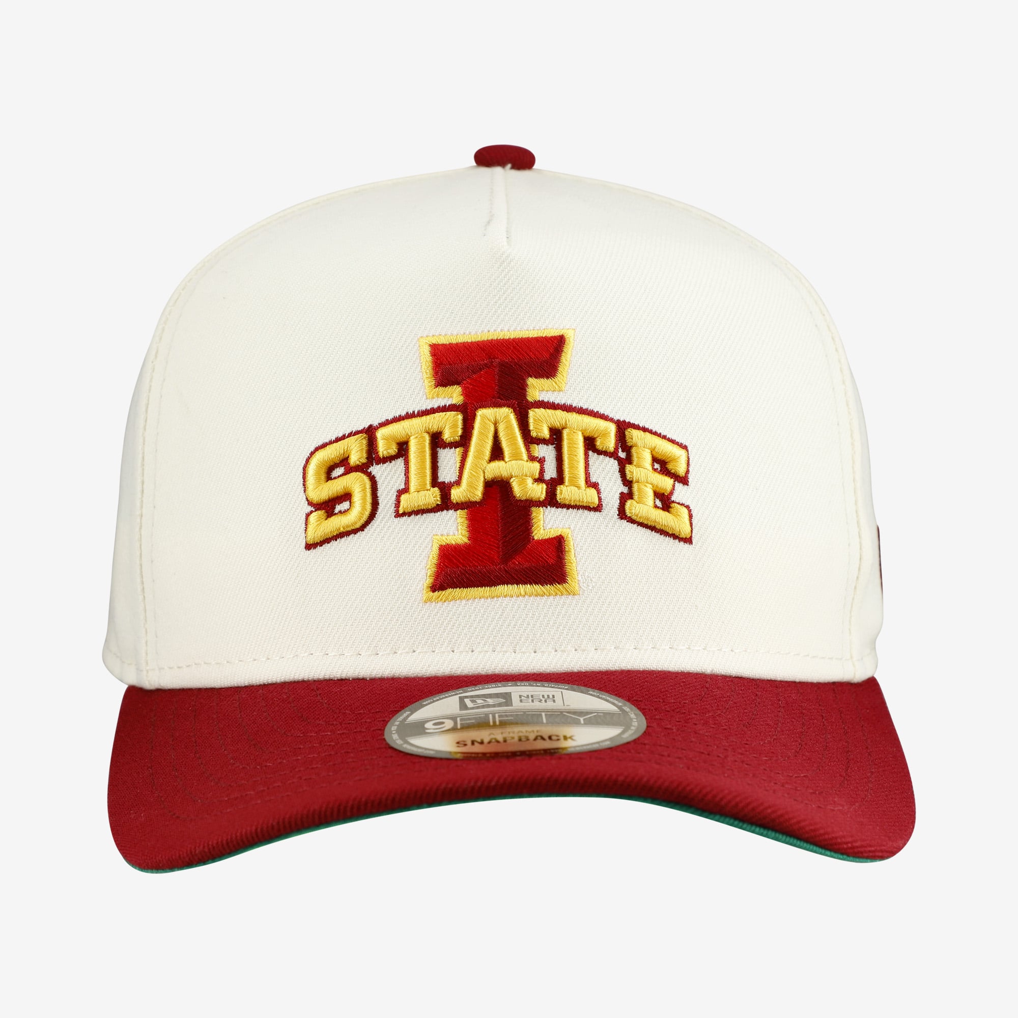 Casquette unisexe New Era blanche/rouge Iowa State Cyclones 9FIFTY à fermeture snapback A-Frame