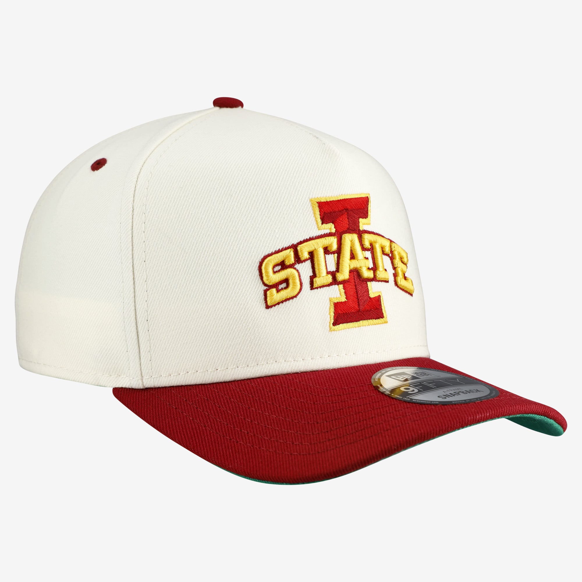 Casquette unisexe New Era blanche/rouge Iowa State Cyclones 9FIFTY à fermeture snapback A-Frame