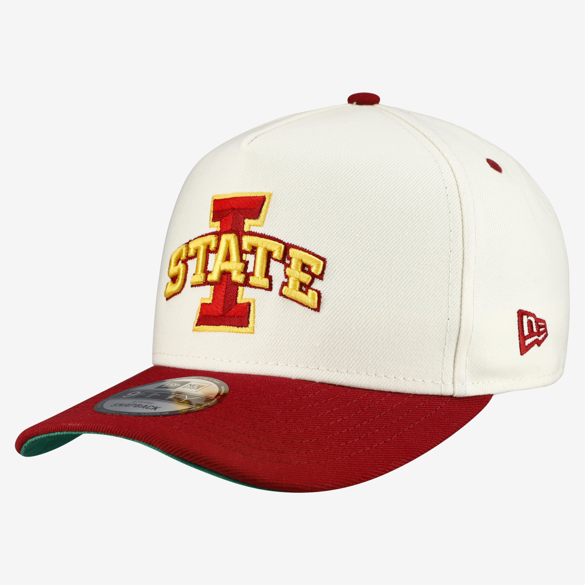 Casquette unisexe New Era blanche/rouge Iowa State Cyclones 9FIFTY à fermeture snapback A-Frame