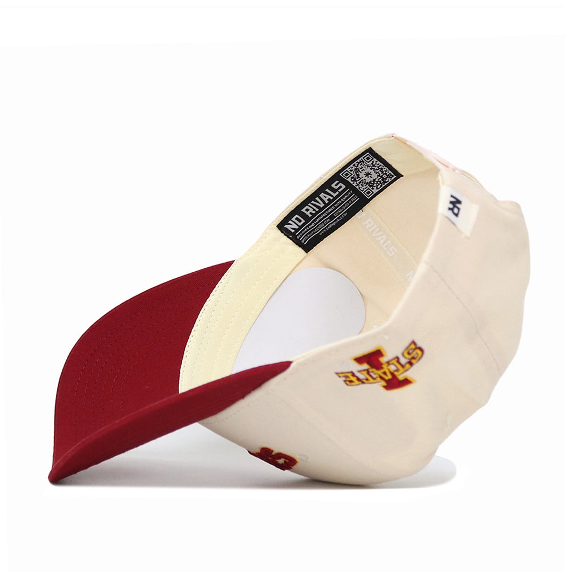 Casquette unisexe No Rivals Natural/Cardinal Iowa State Cyclones, couleurs classiques inversées, ajustable