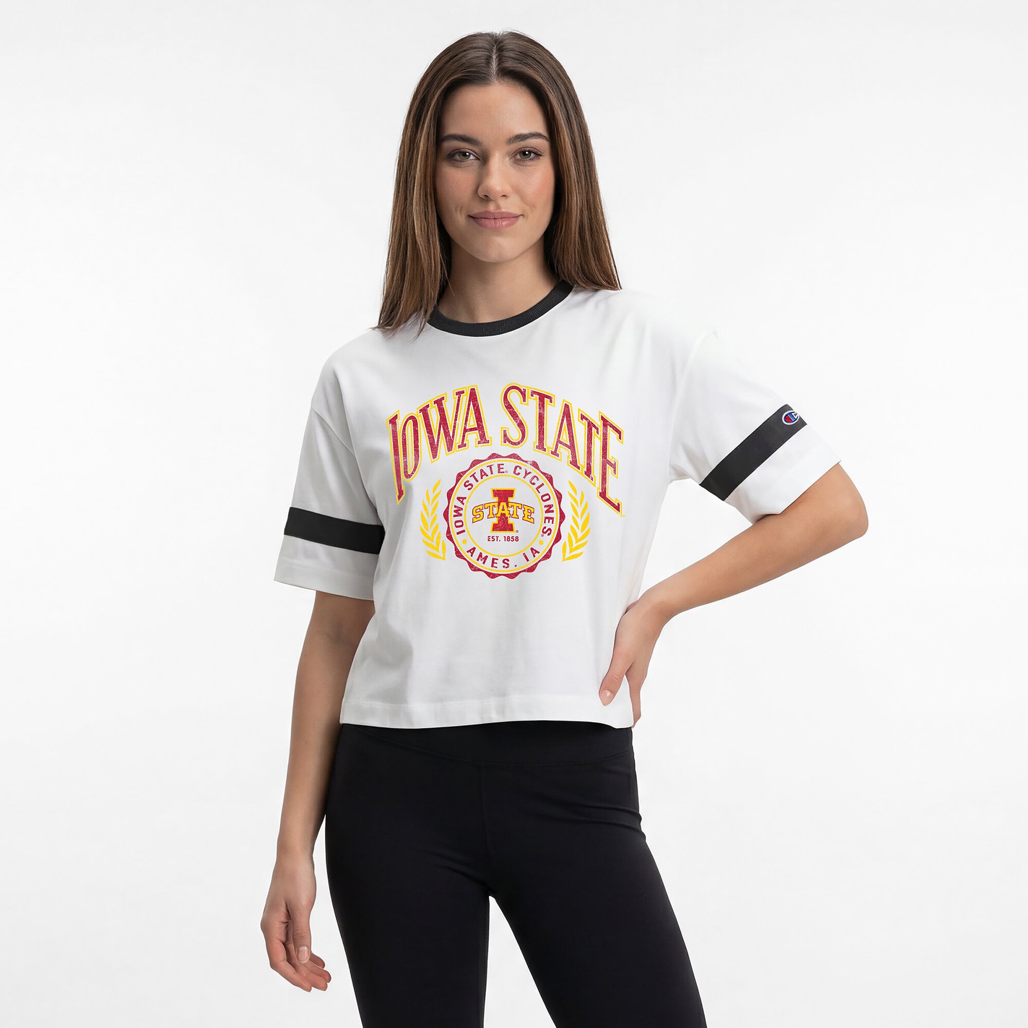 Women's Champion White Iowa State Cyclones Retro Oversized T-Shirt