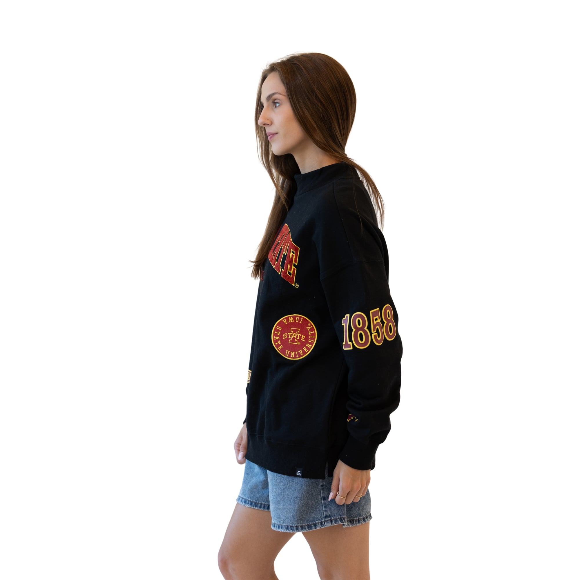 Sweat-shirt à col montant noir Iowa State Cyclones pour femmes, collection Gameday Social