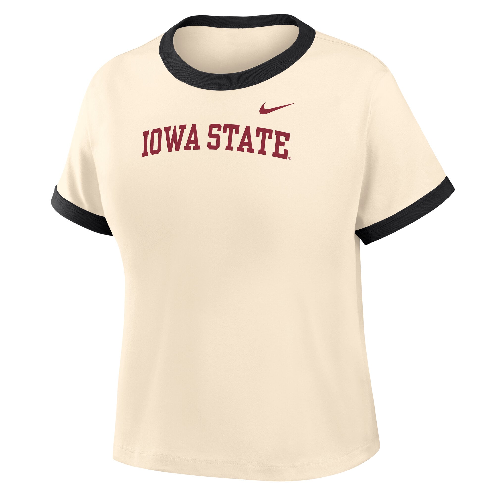 T-shirt court Nike Natural Iowa State Cyclones Ringer Mod pour femme