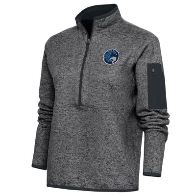 Iowa Wolves Antigua Women's Fortune Half-Zip Pullover Jacket - Heather Charcoal