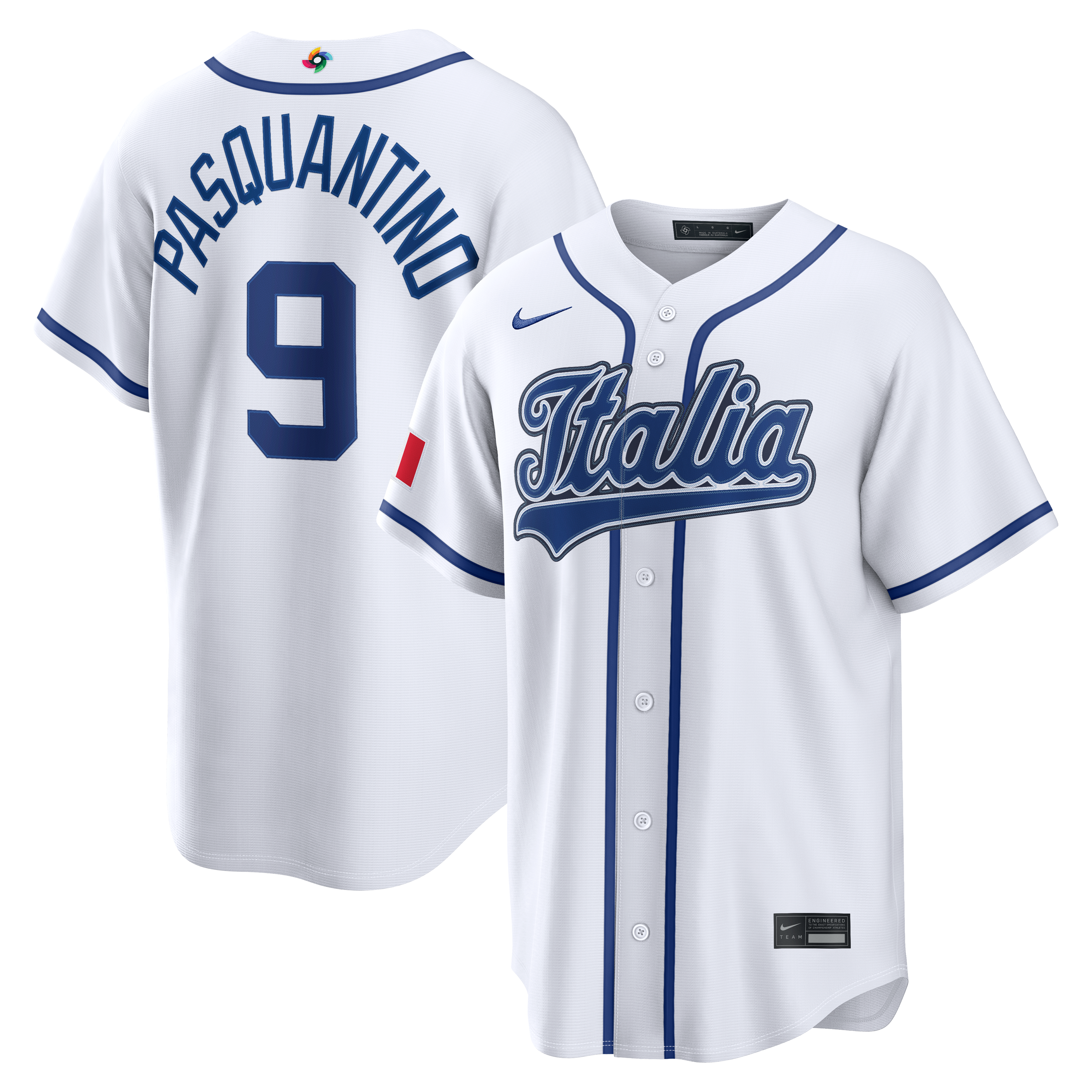 Men's Nike Vinnie Pasquantino White Italy Baseball 2026 World Classic Home Stadium Jersey