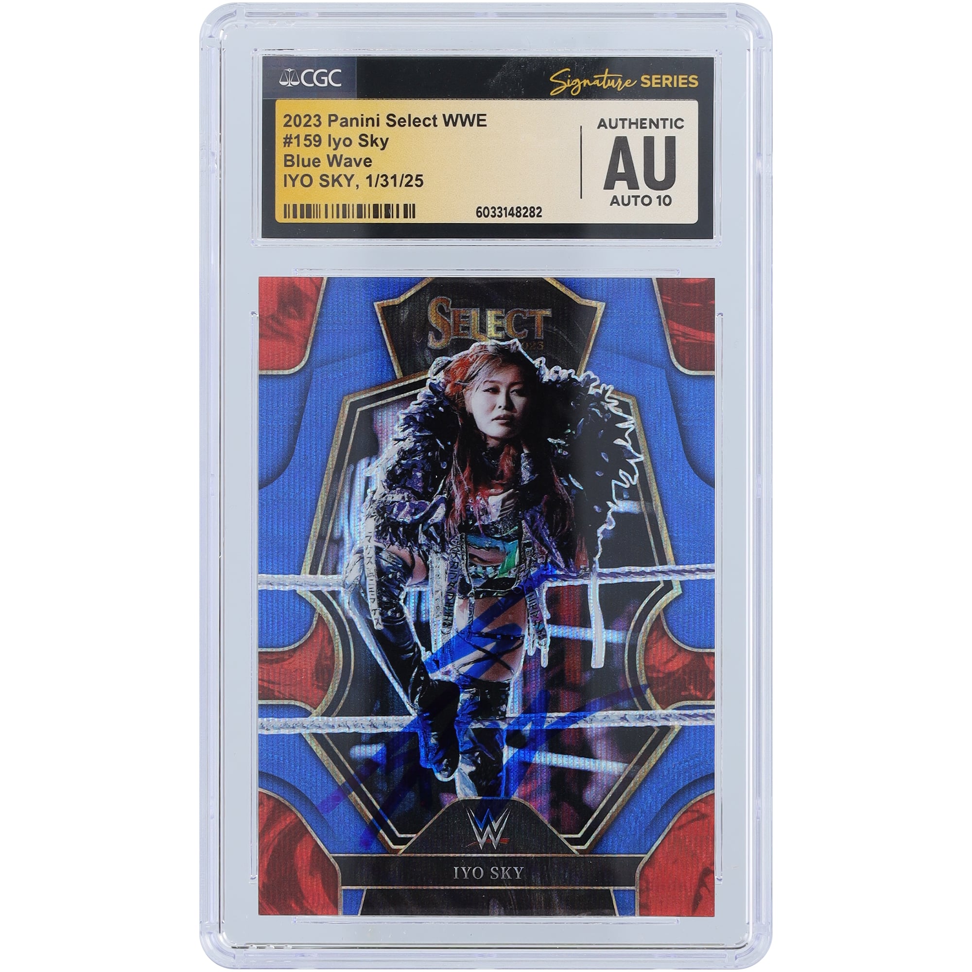 IYO SKY WWE Autographed 2023 Panini Select Blue Wave #159 #/99 CGC 